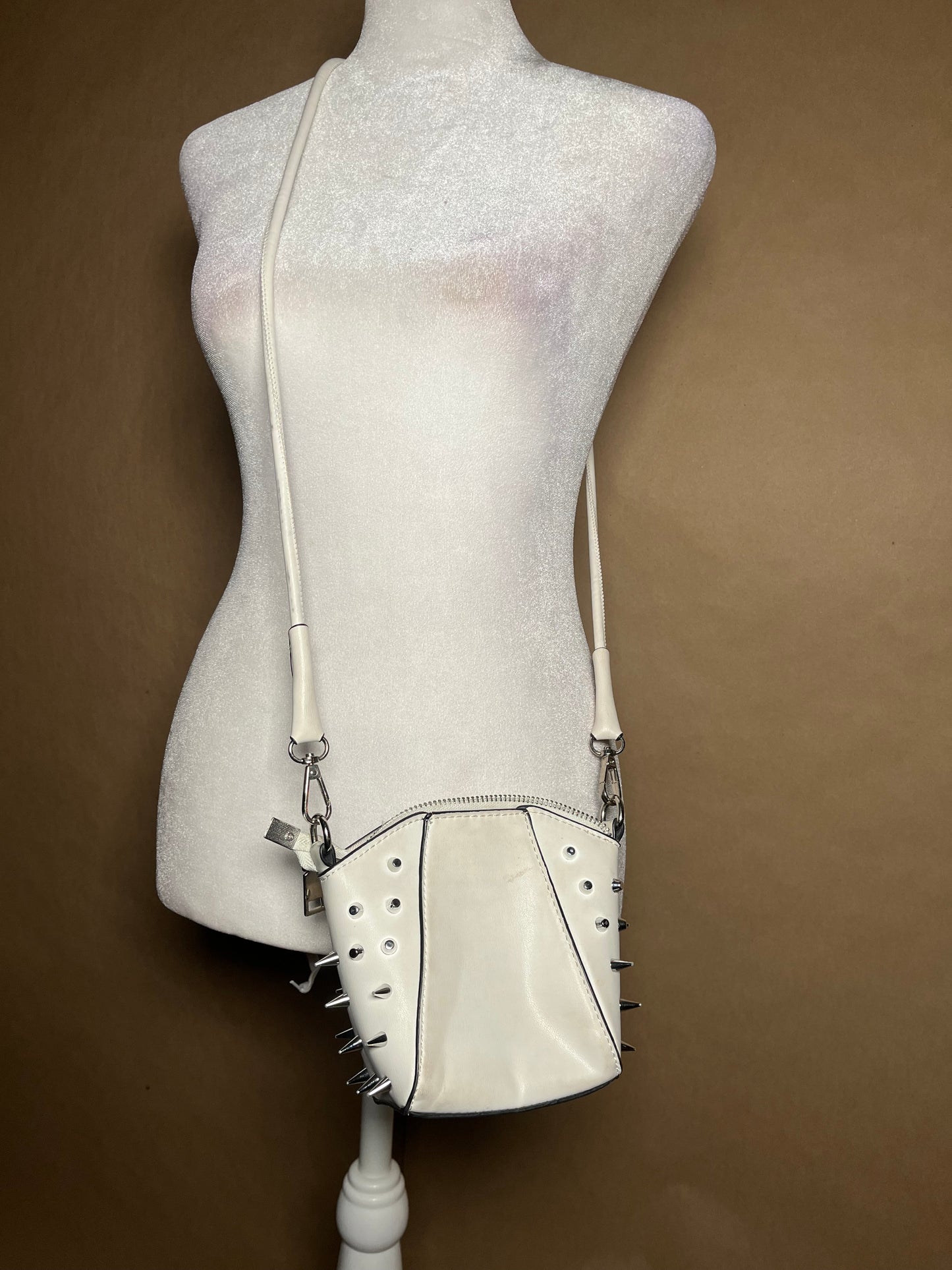 Pretty Little Thing spike white purse