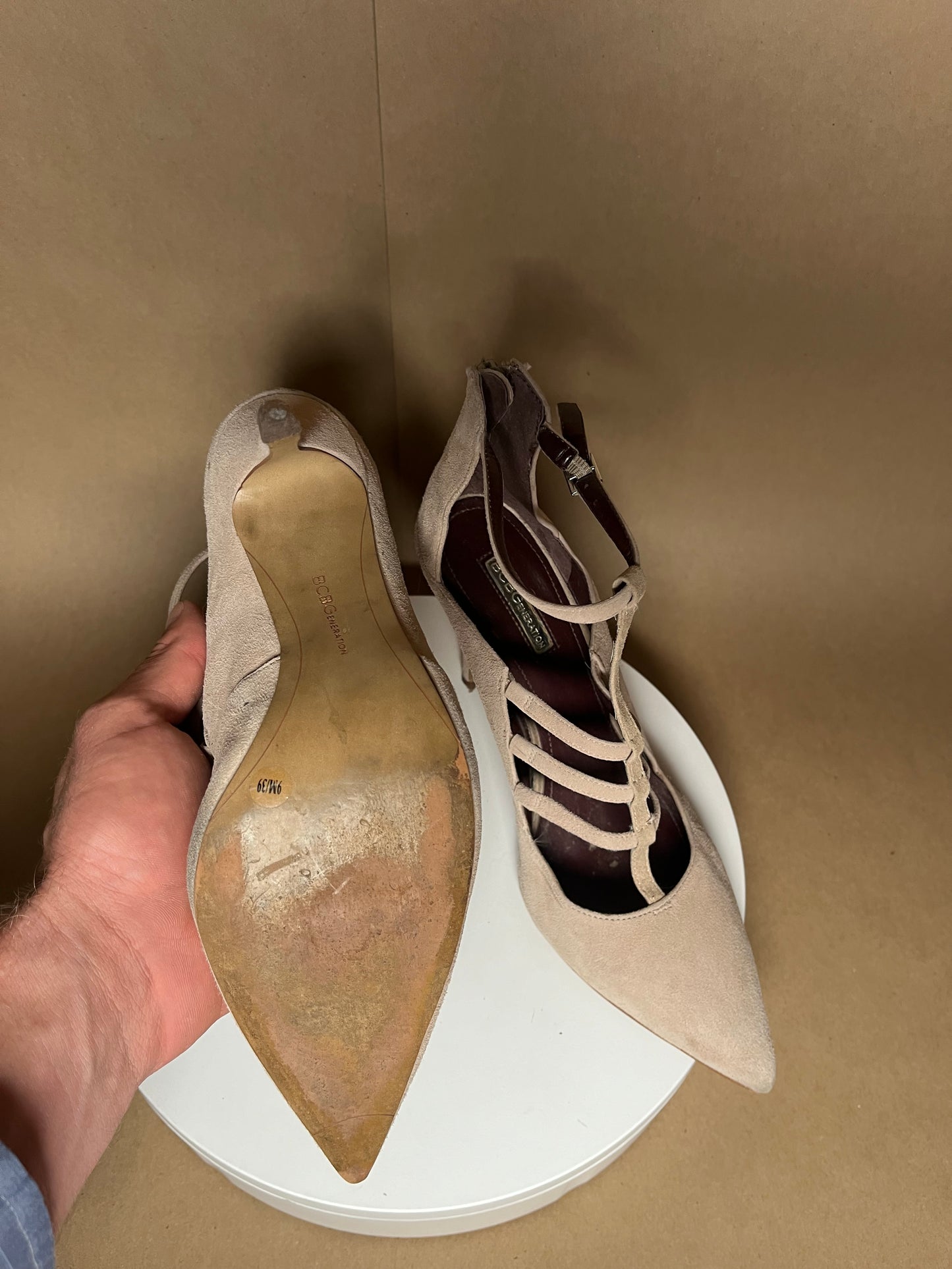 BCBG size 9 nude heels USED