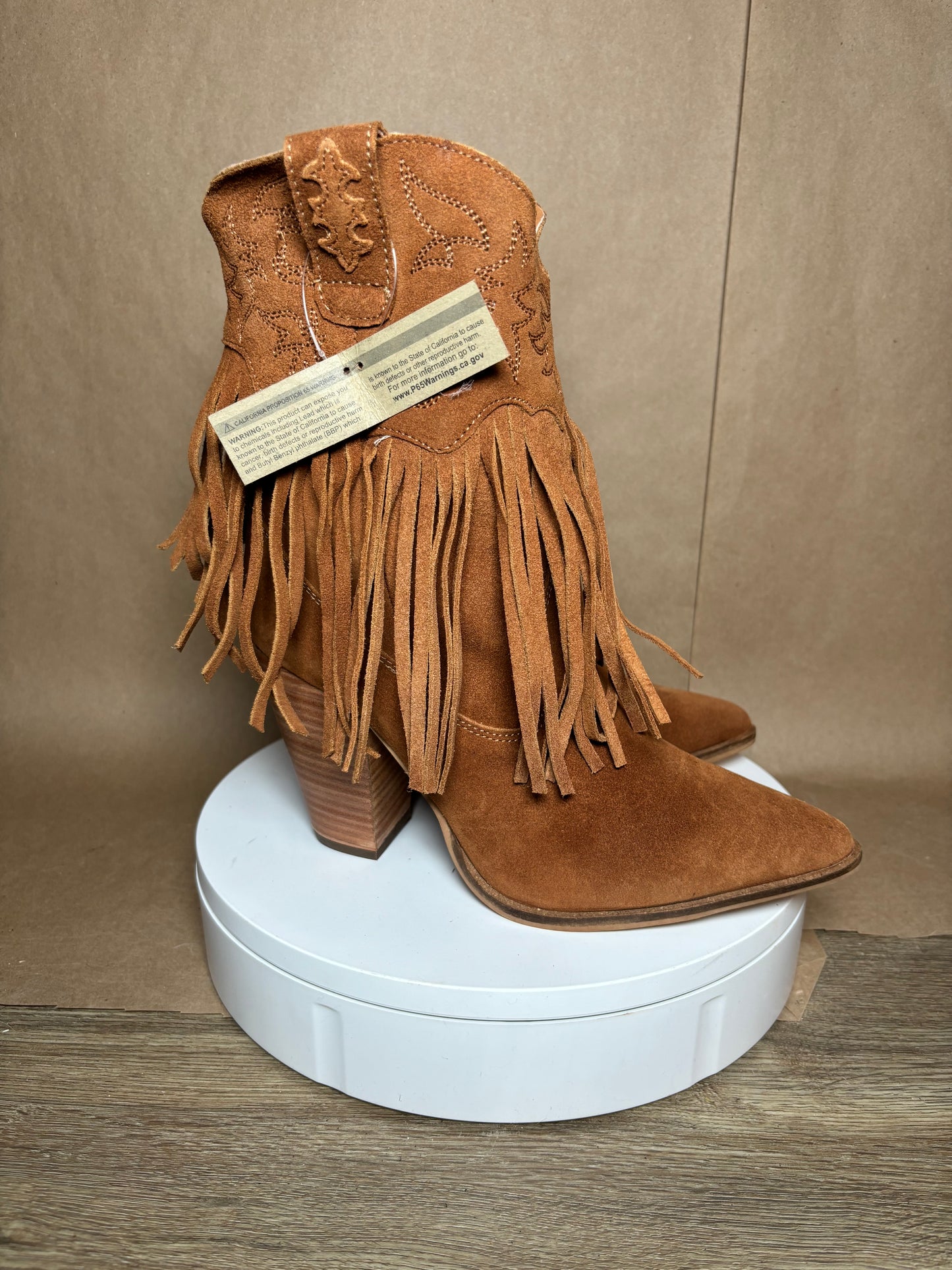 DINGO size 10 Crazy Train Camel Fringe boots NEW IN BOX