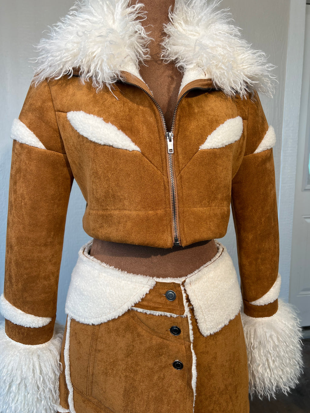 Queen Mania size small cropped jacket/skirt set LIKE NEW