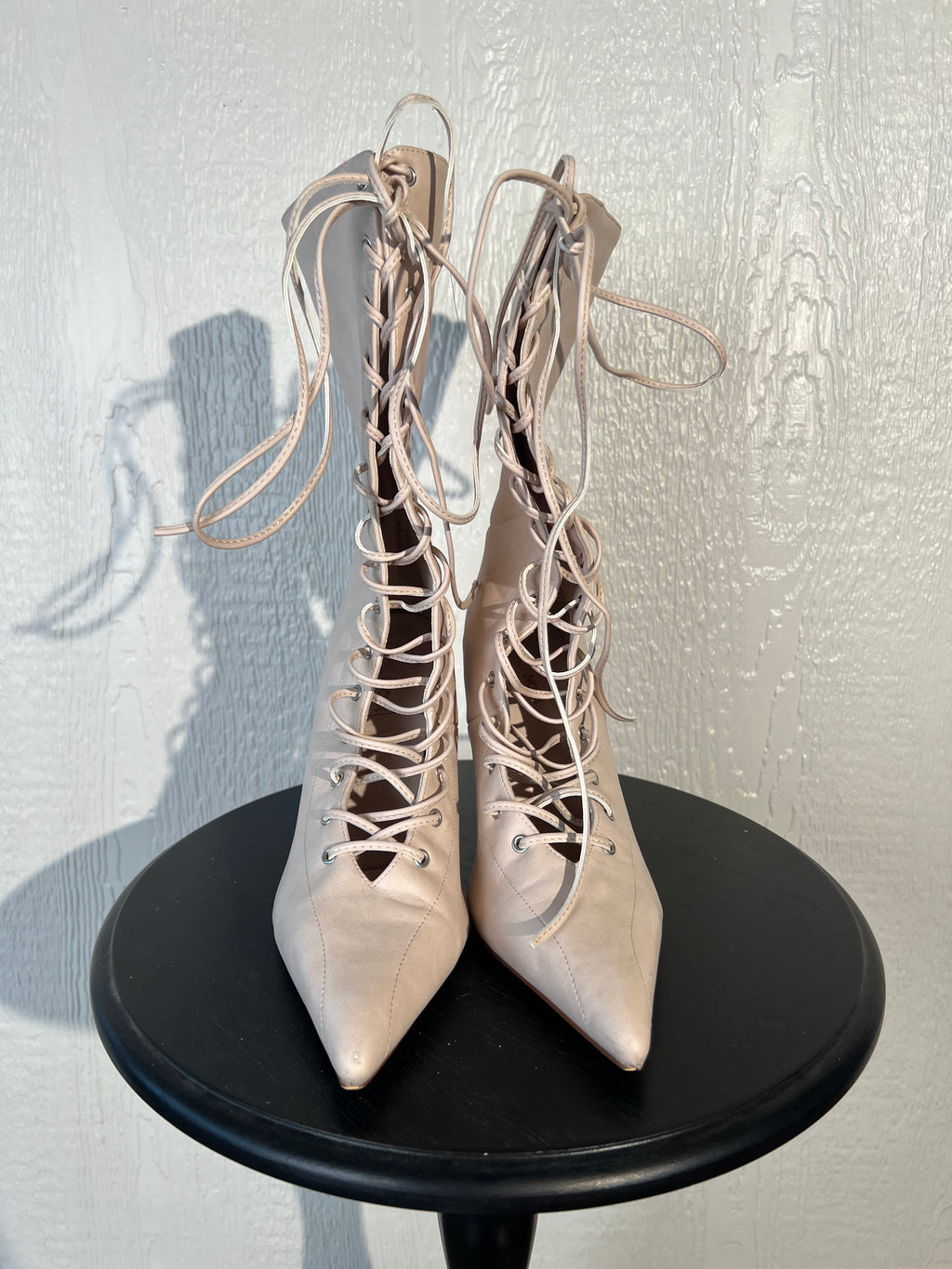 Fashion Nova size 10 heeled boots GENTLY USED
