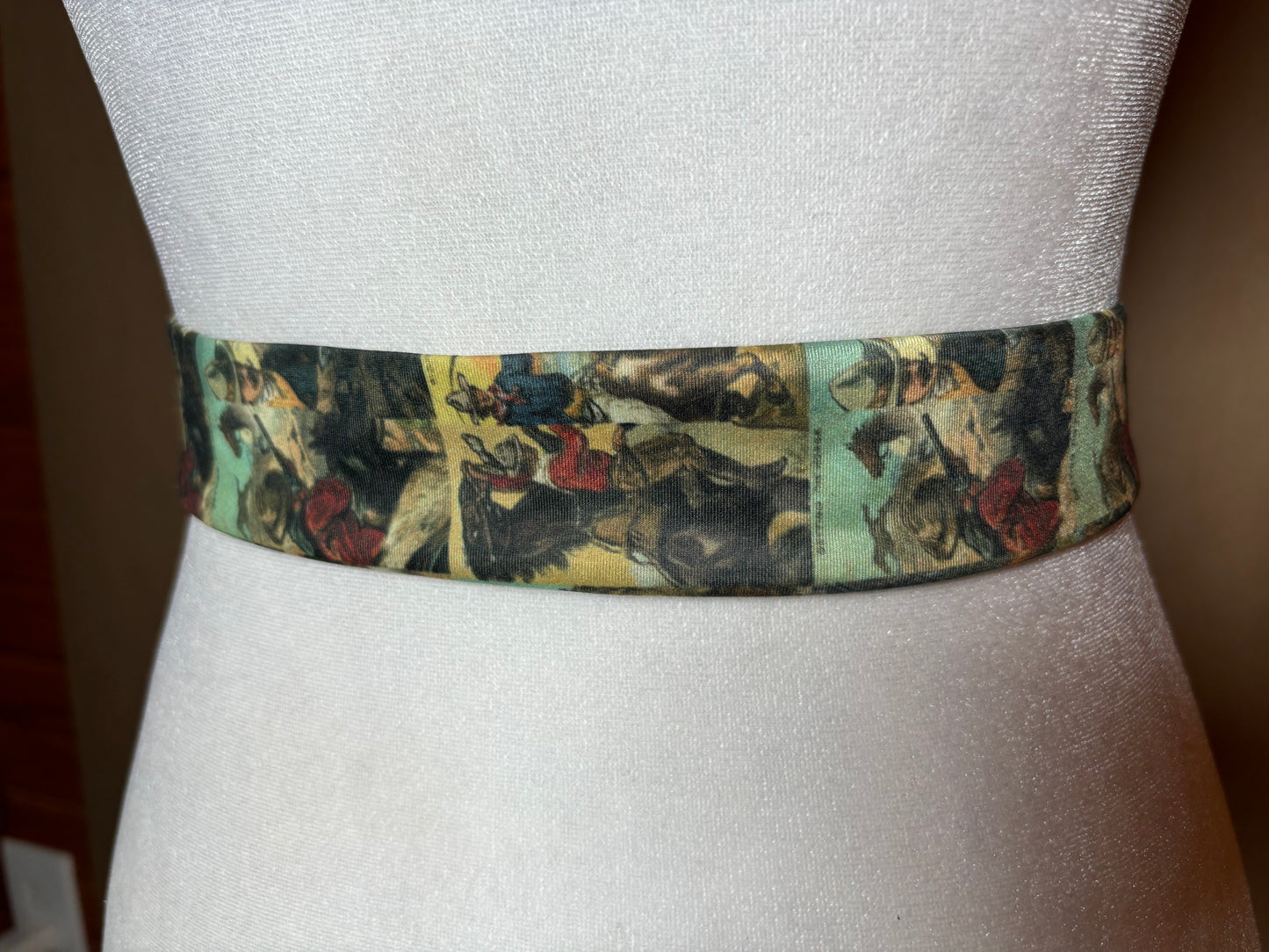 Western graphic fabric belt