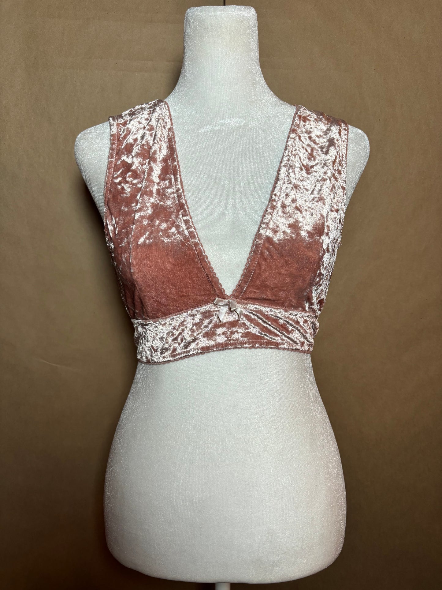 POL size small faux crushed velvet bralette GENTLY USED