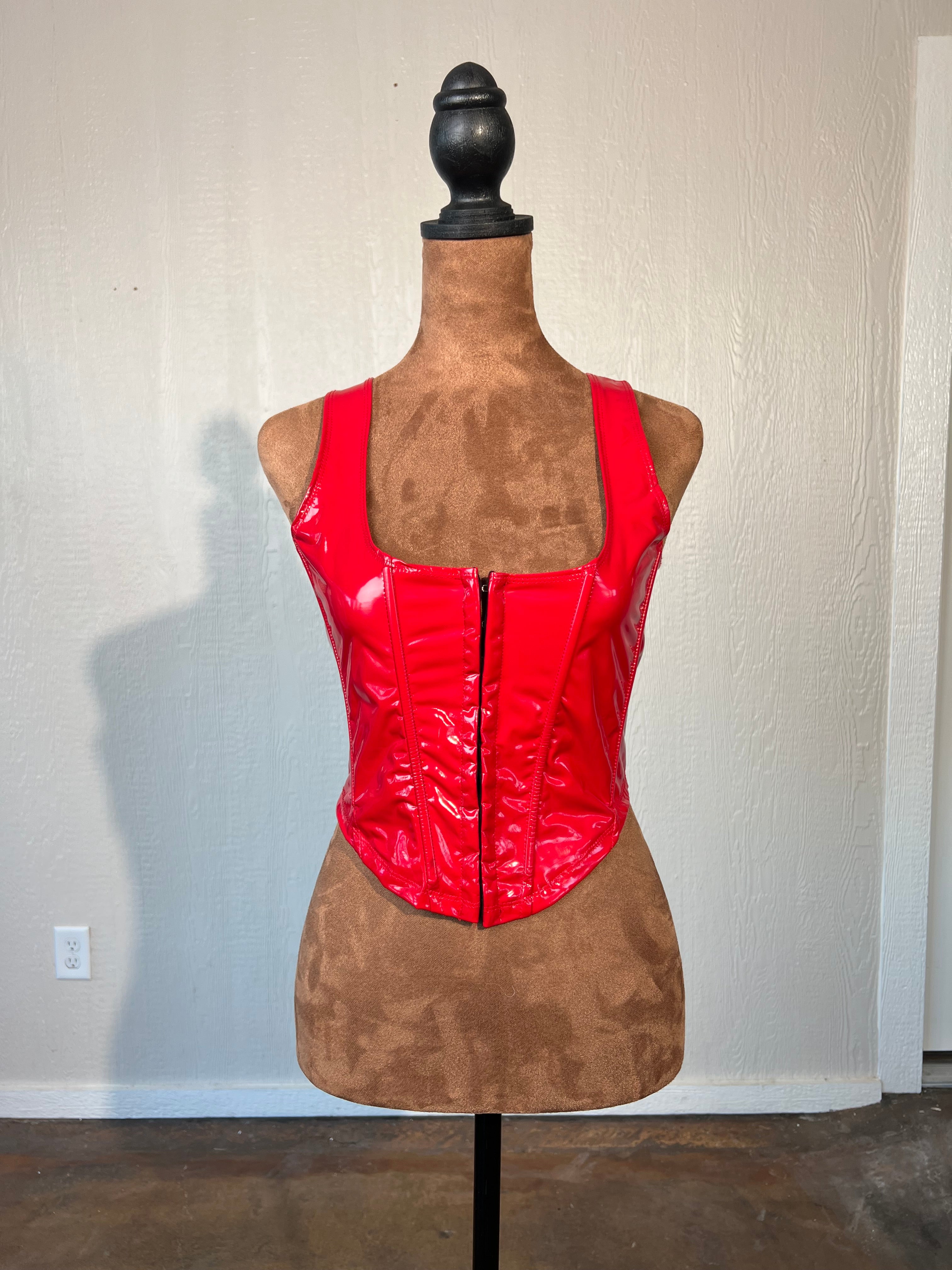 Fashion Nova size small faux leather tank GENTLY USED