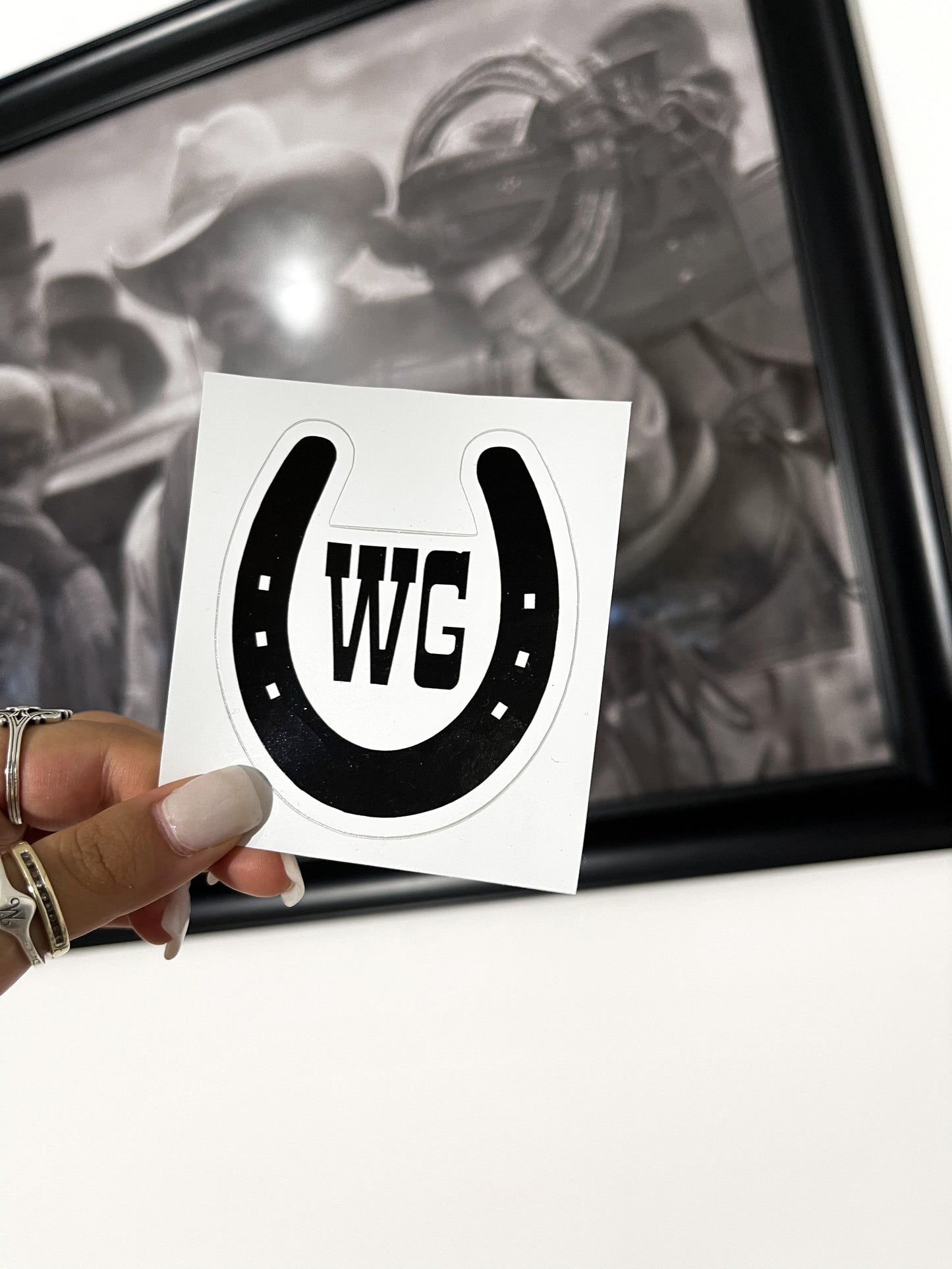 WG horseshoe logo sticker