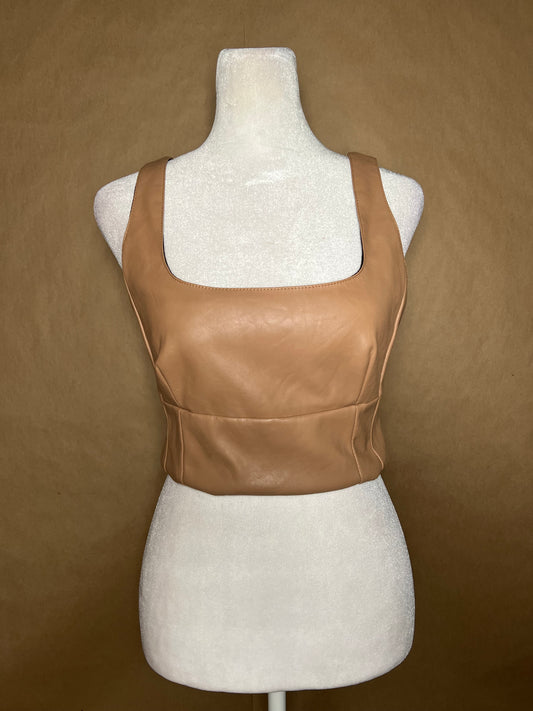 Whiteroom + Cactus size small leather crop top LIKE NEW