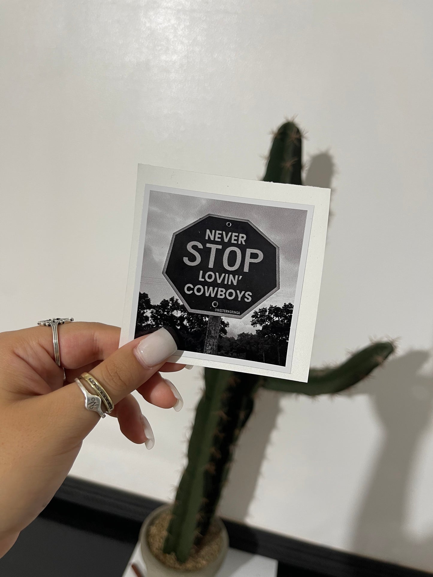 never stop lovin’ cowboys sticker