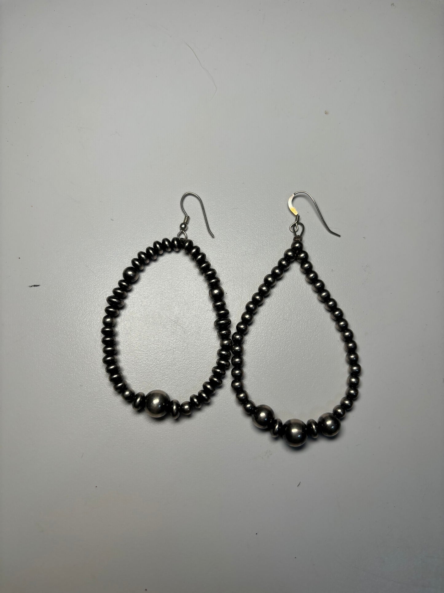 Genuine Navajo mismatched pearl hoops