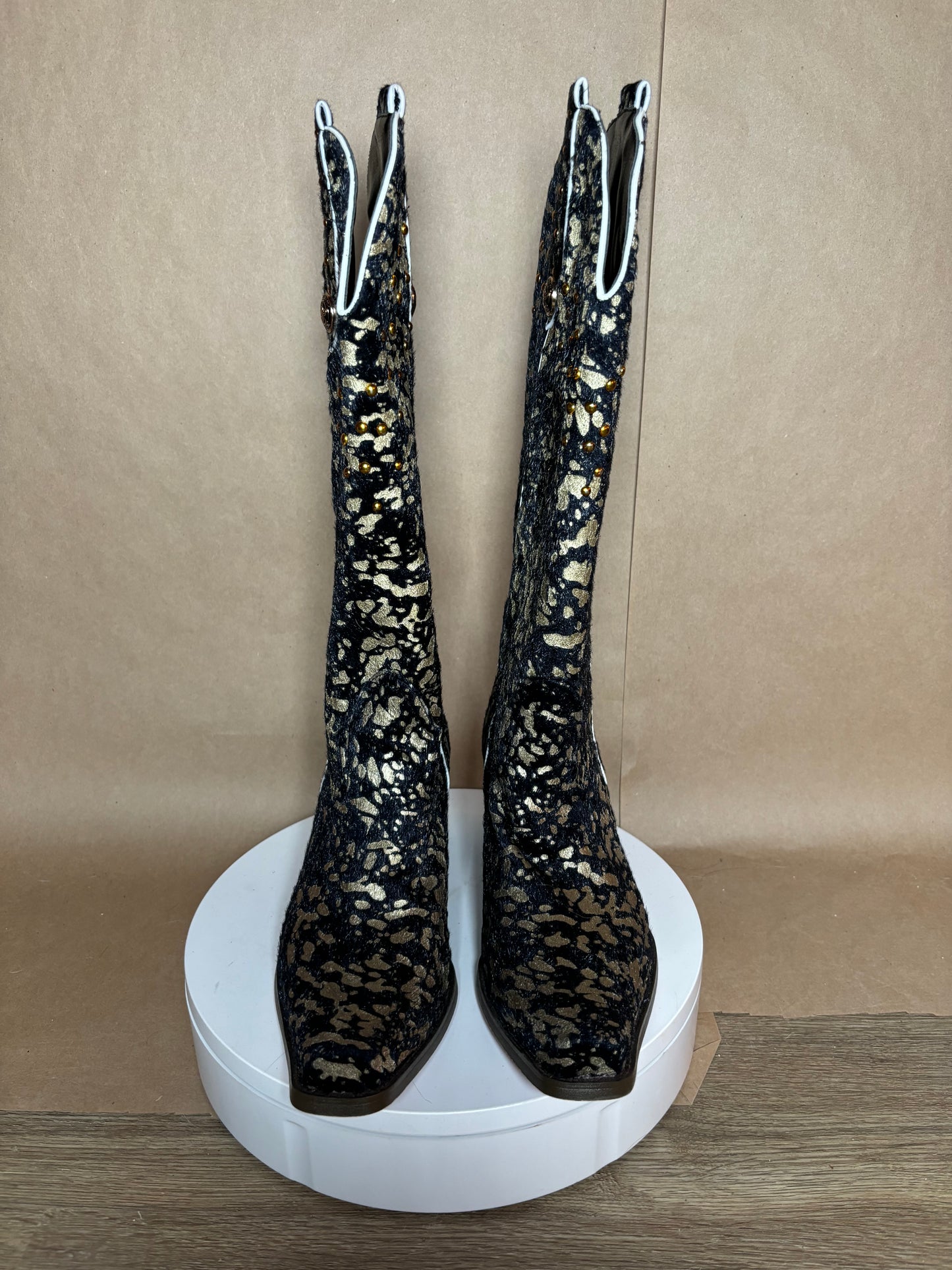 Rose Gentle size 10 black/metallic boots NEW WITHOUT TAGS