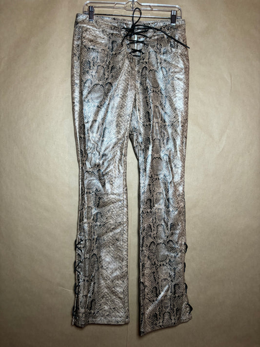 Pretty Little Thing size small faux leather snakeskin pants LIKE NEW