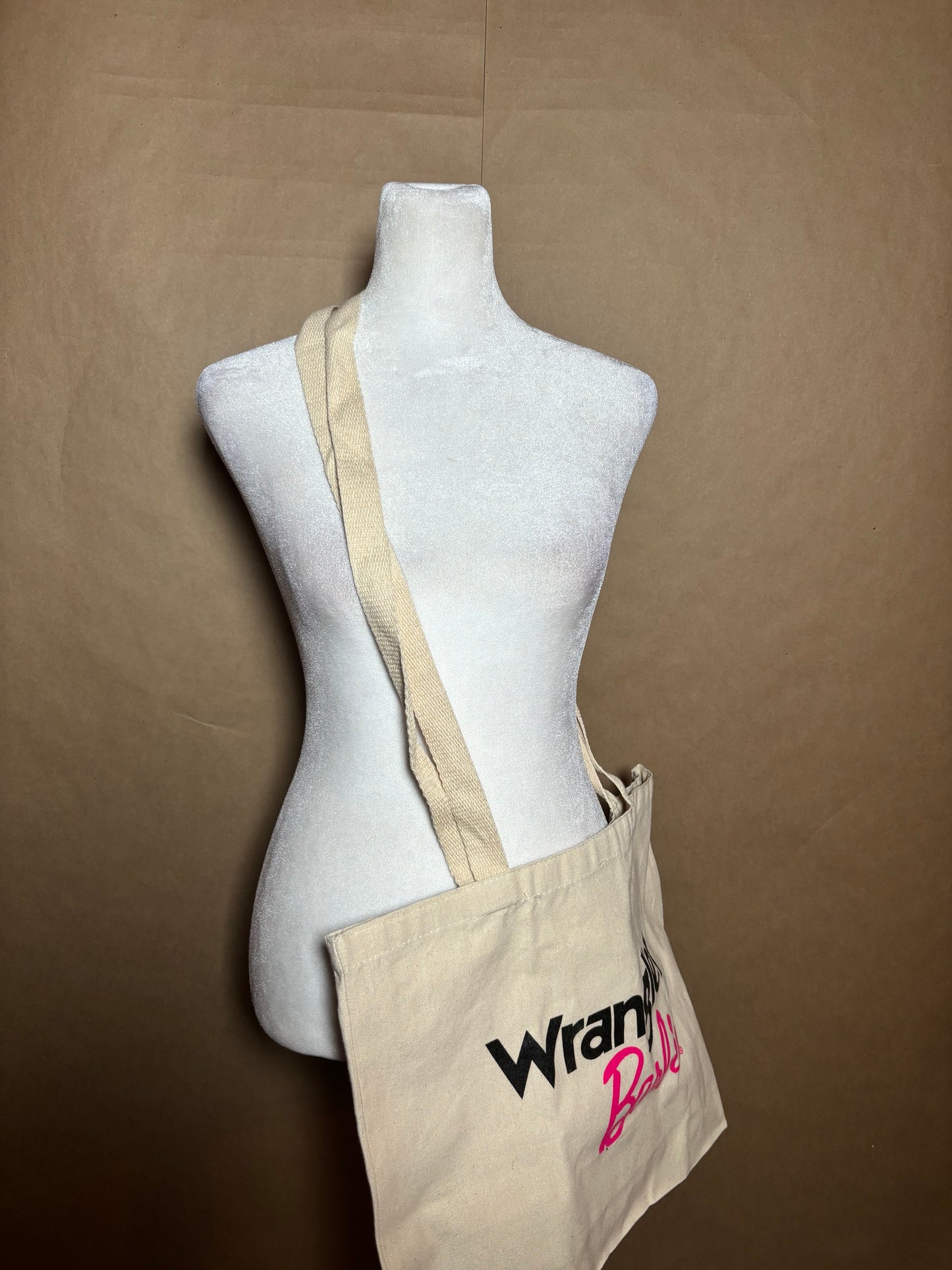 Wrangler x Barbie canvas tote with inside pouch