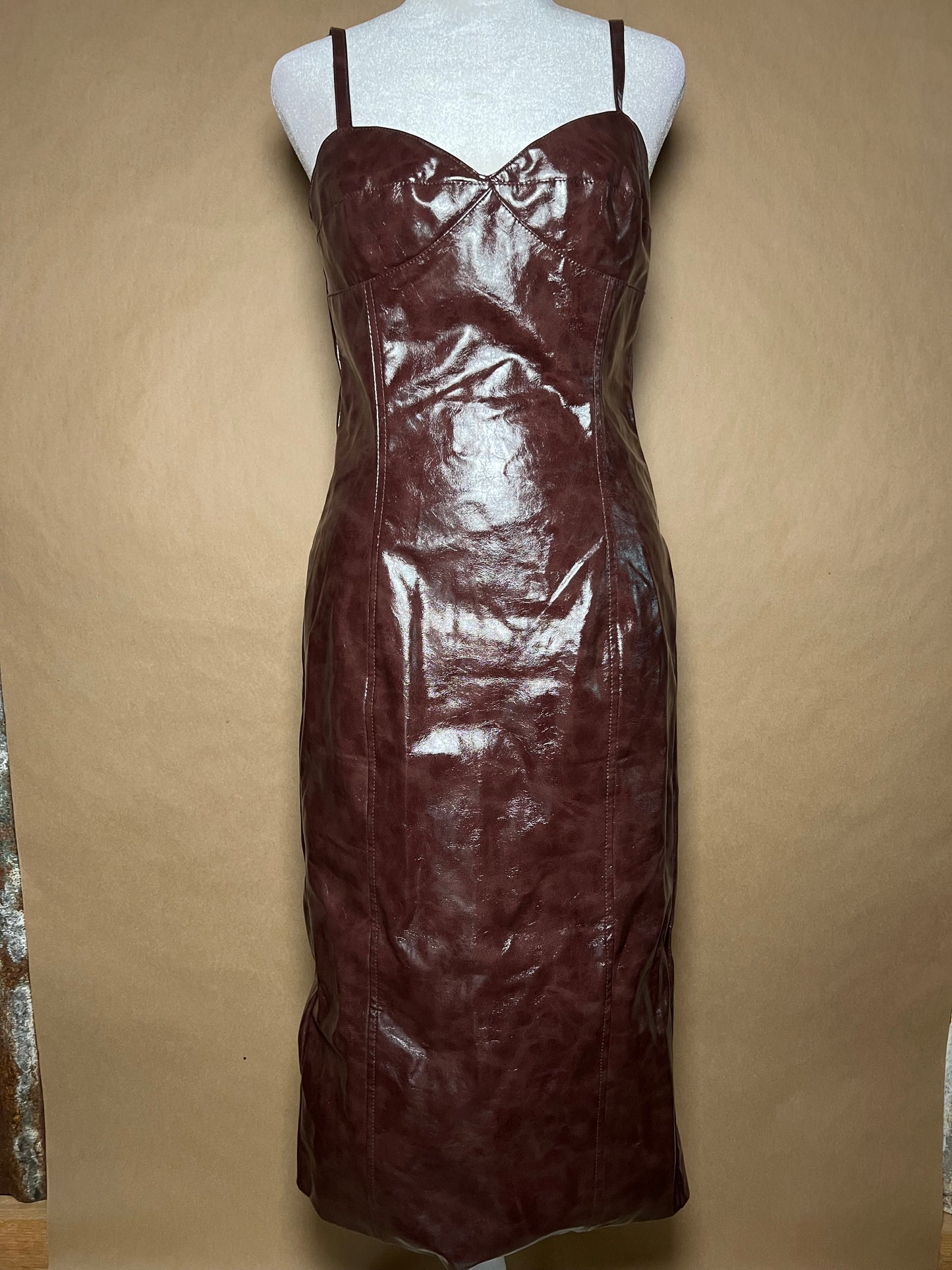 Forever 21 size small leather midi dress LIKE NEW