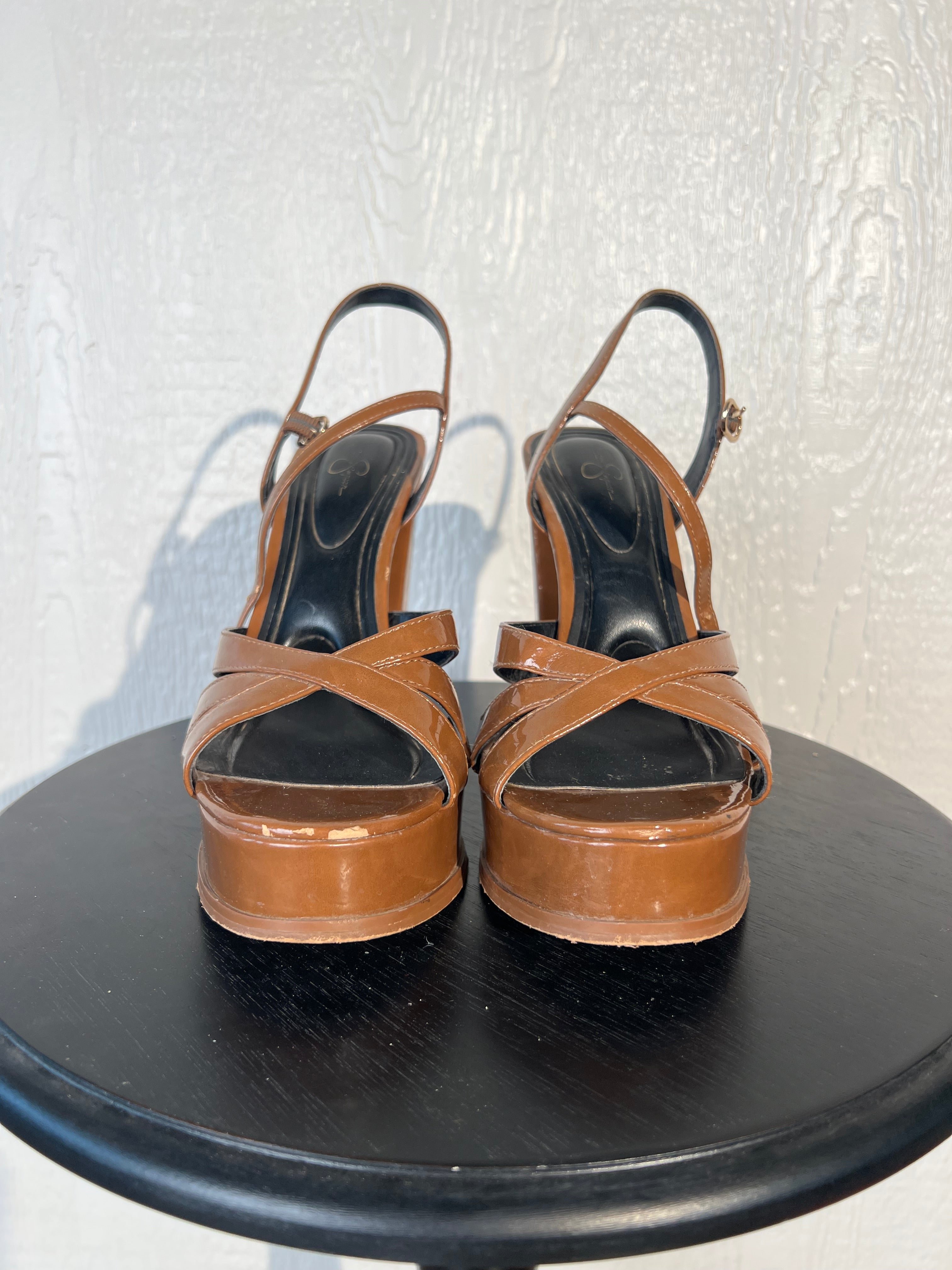 Jessica Simpson size 10 brown heels USED