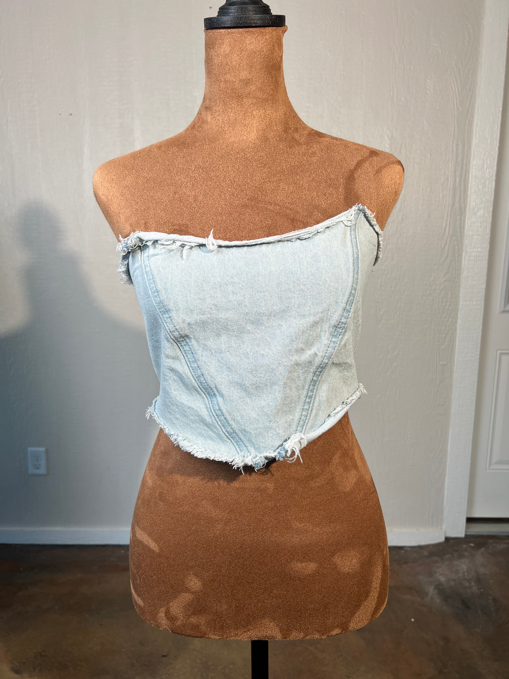 Misguided size small denim tube top USED