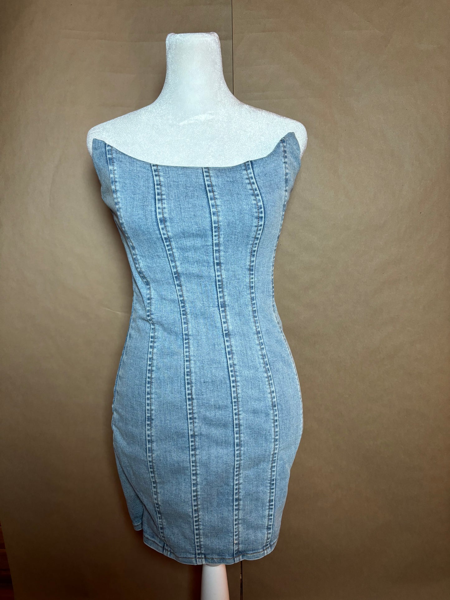 Fashion Nova size small mini denim dress LIKE NEW