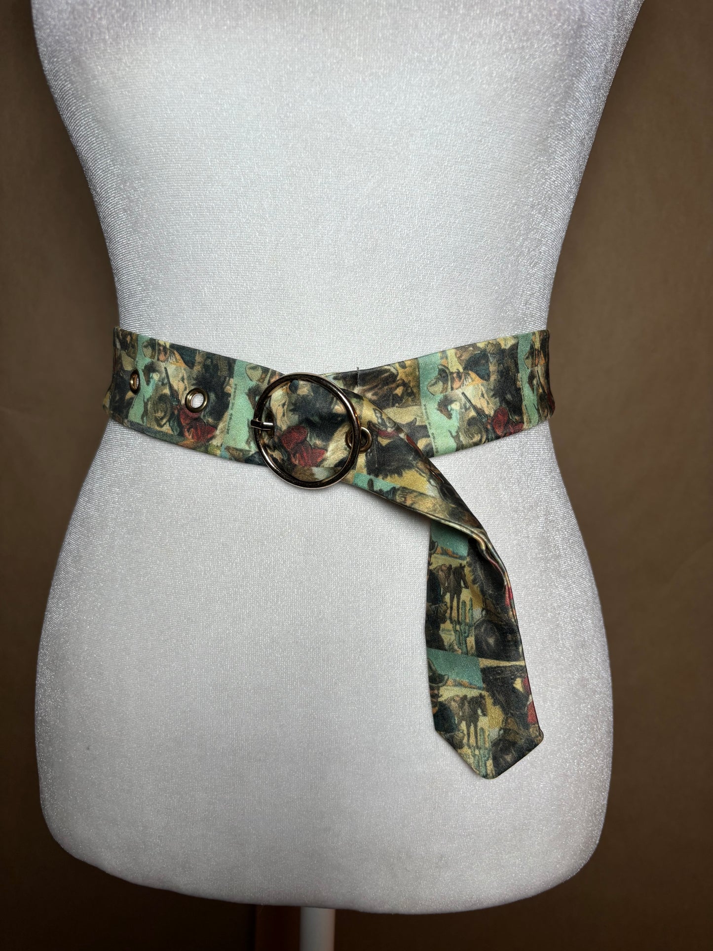 Western graphic fabric belt