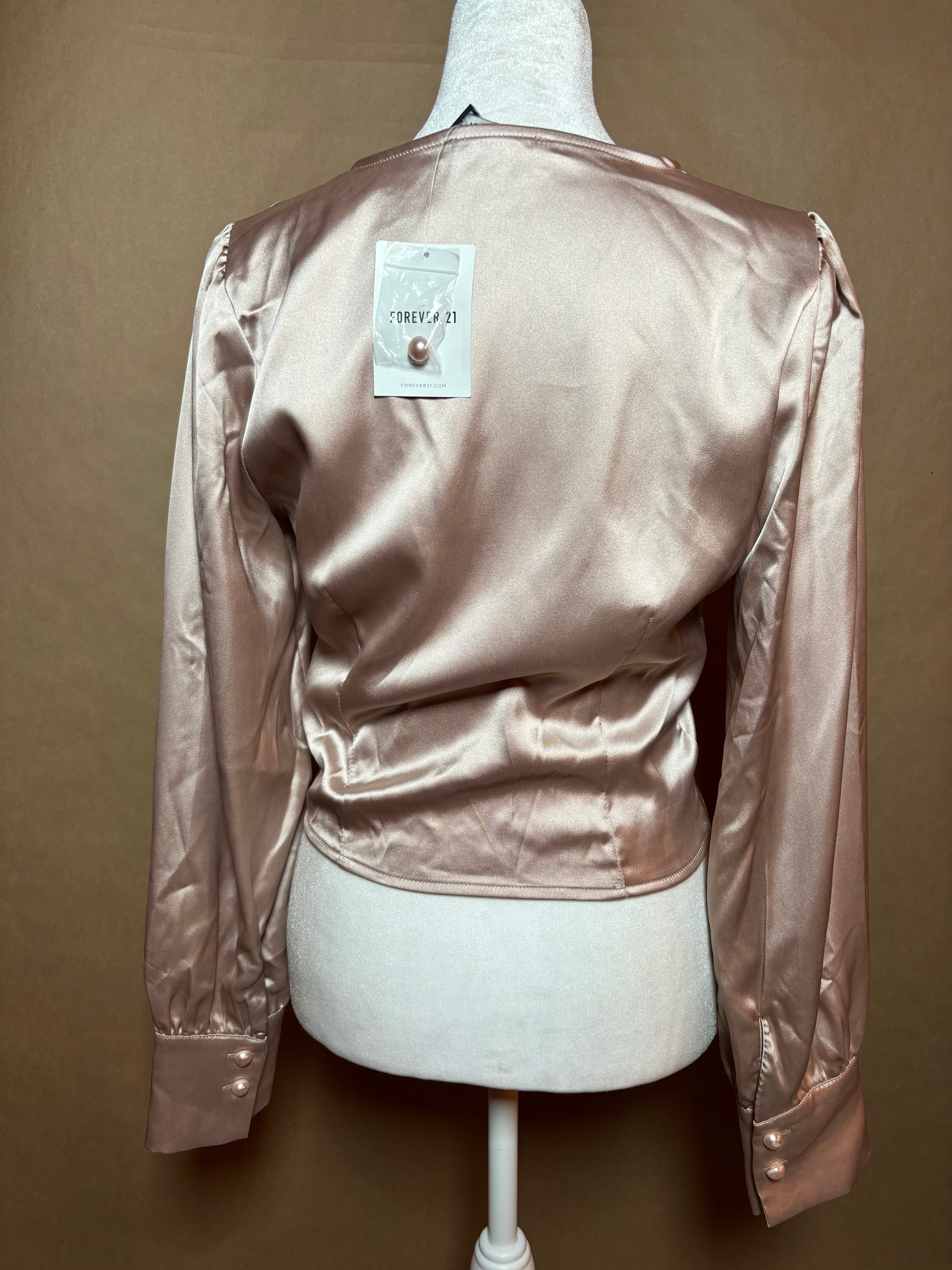 Forever 21 size small satin blouse NEW WITH TAGS