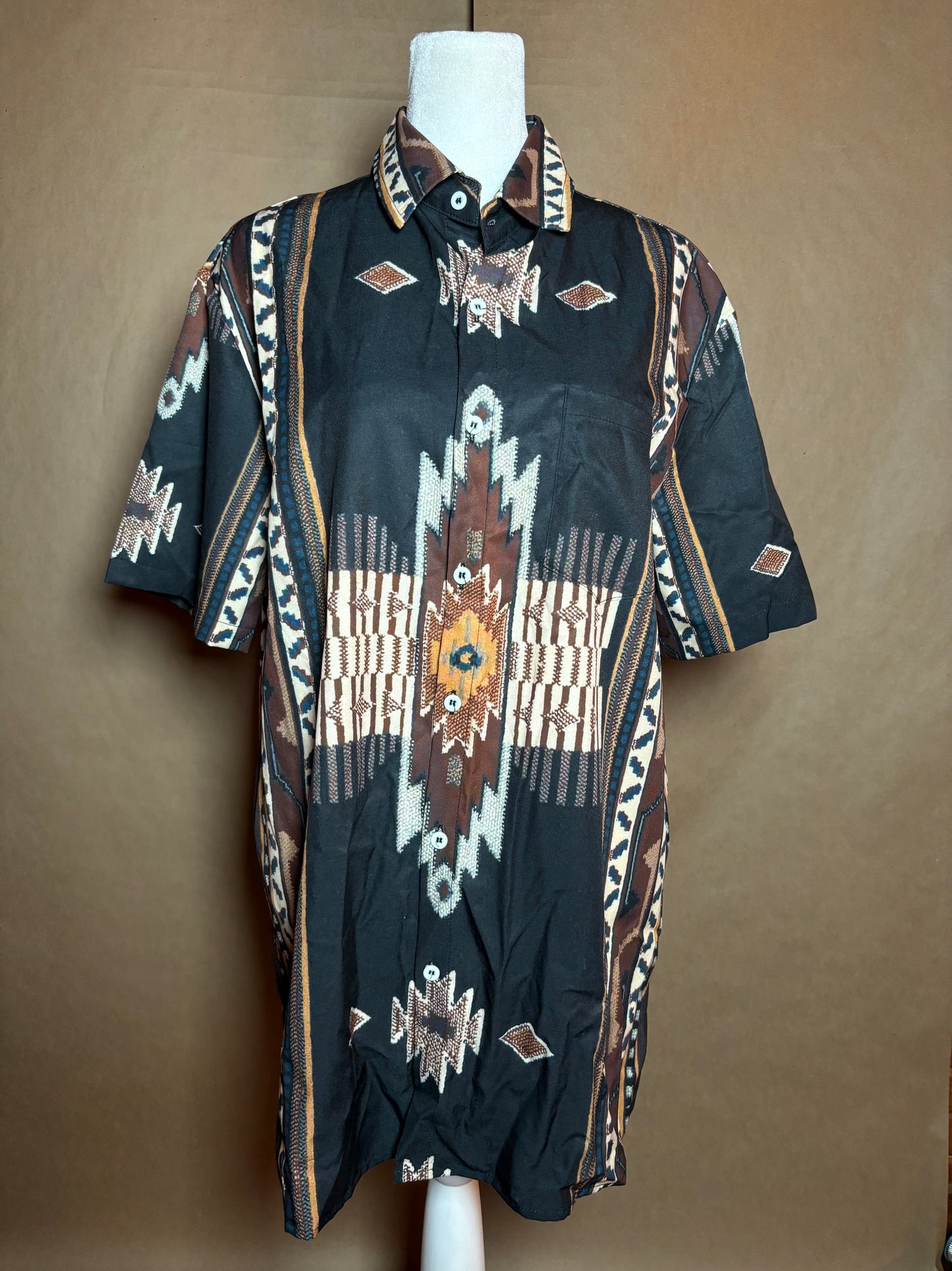 Southwest print size small men's short sleeve button up LIKE NEW