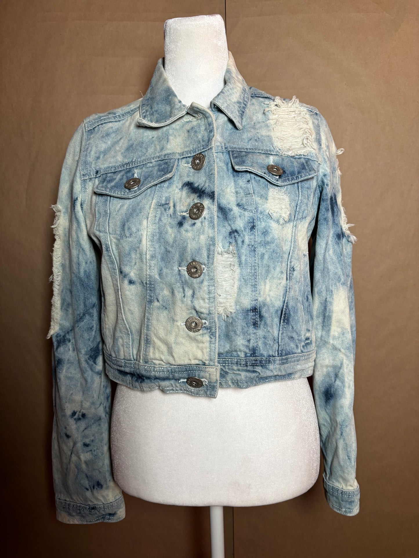 POL size xsmall distressed denim jacket GENTLY USED