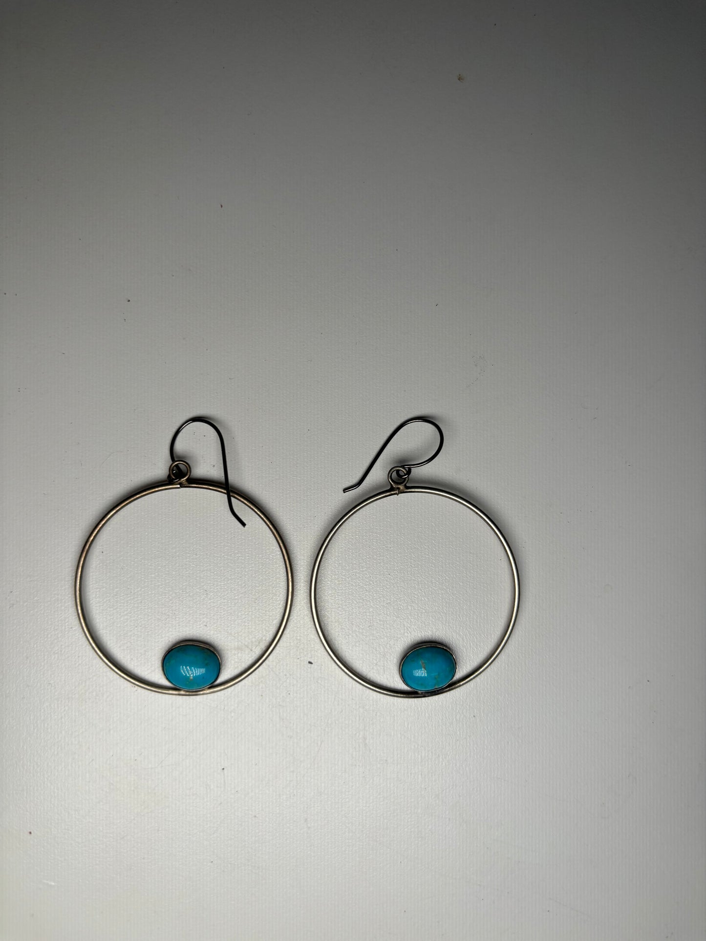 Genuine Navajo turquoise hoops