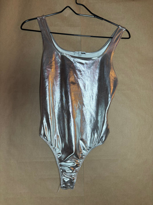 Fashion Nova size small metallic body suit LIKE NEW