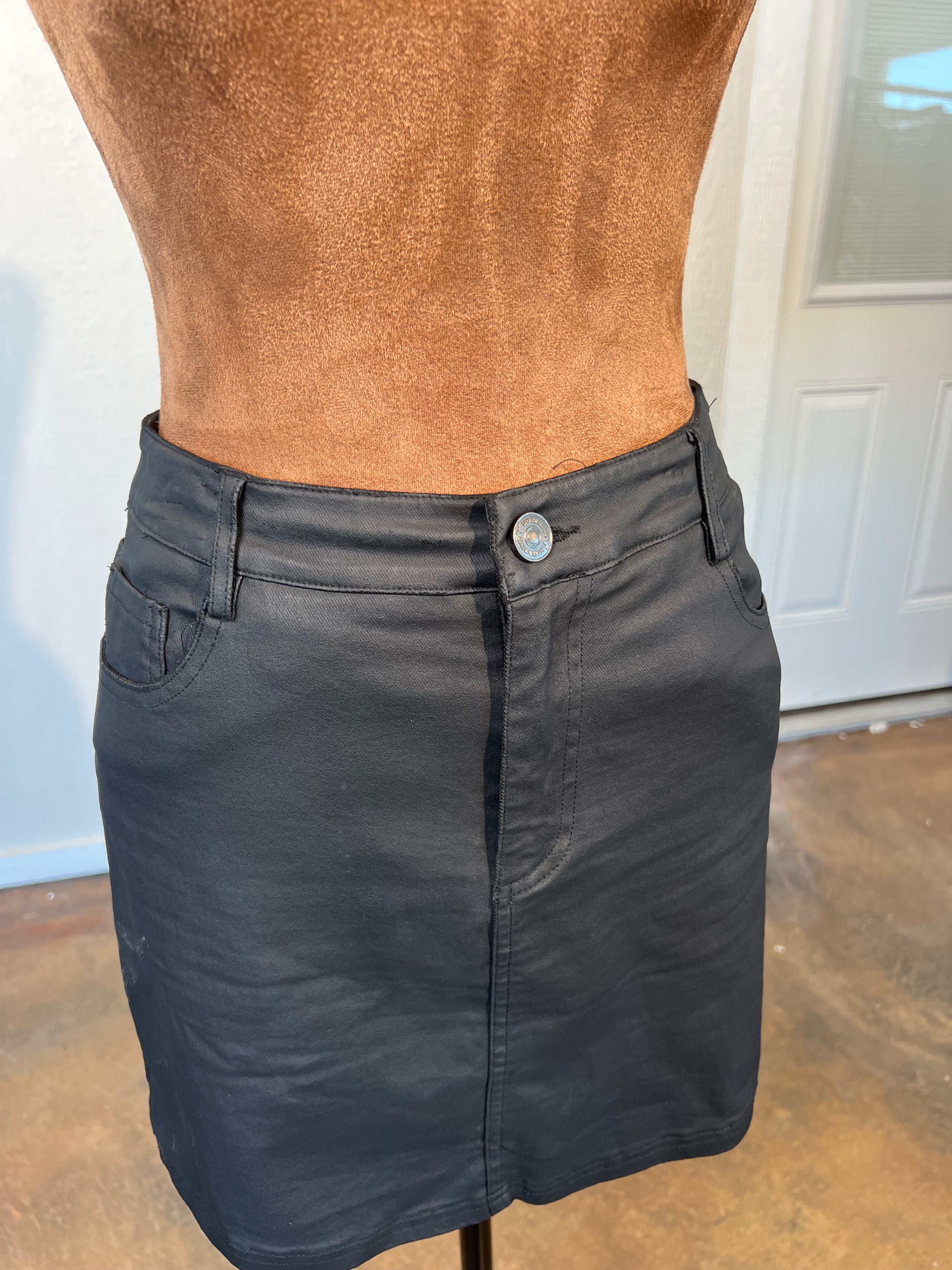 Lucky and Blessed size small faux leather mini skirt USED