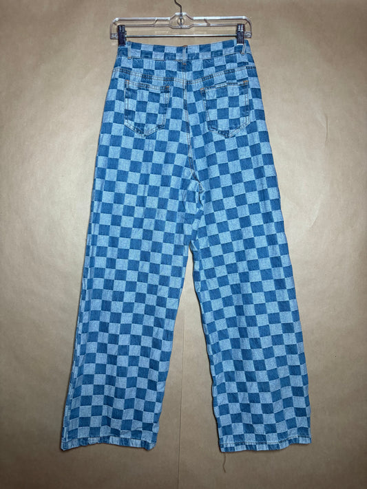 Checkered size medium denim capris LIKE NEW