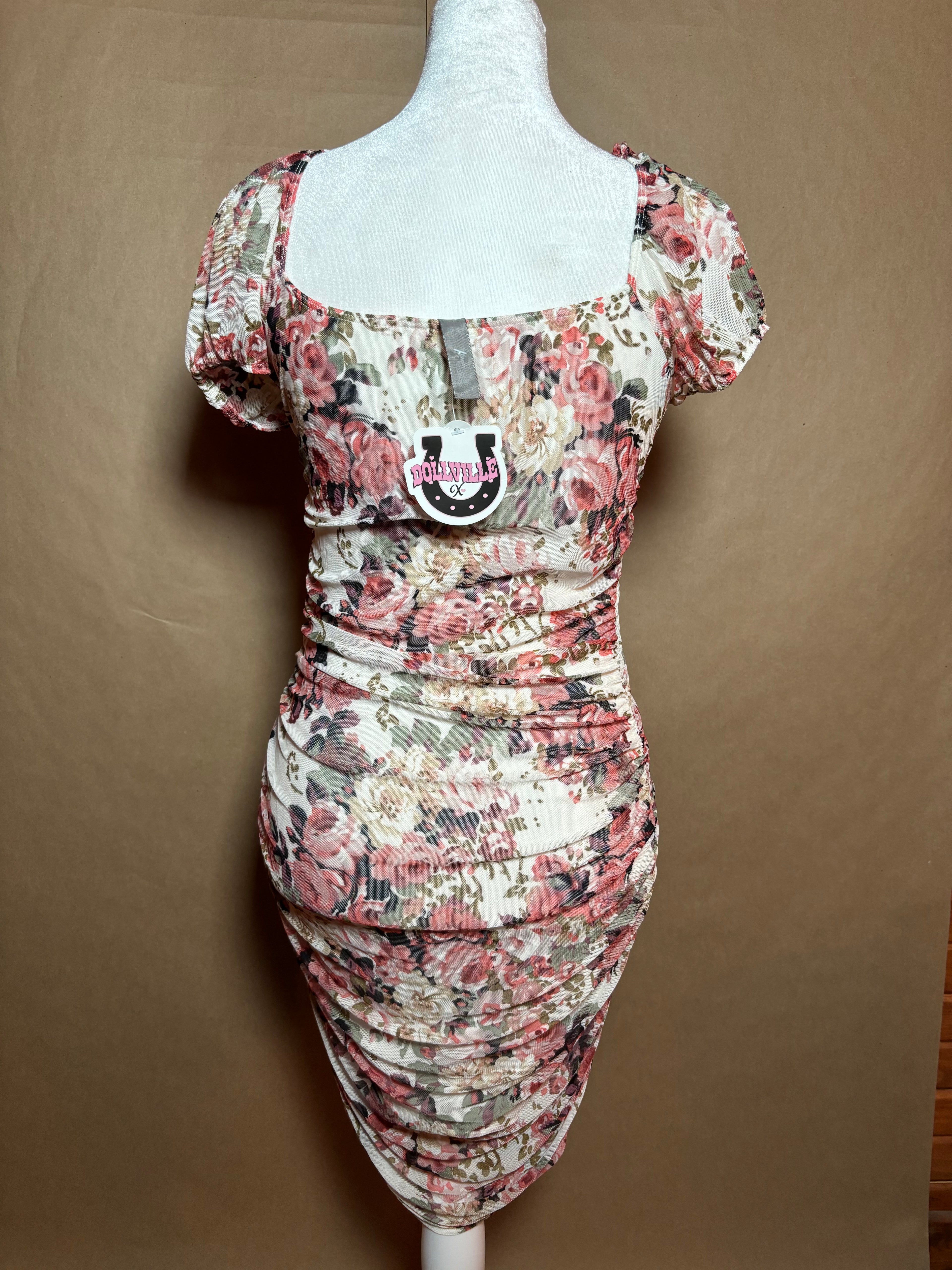 Tresser floral size small scrunch dress NEW WITH TAGS