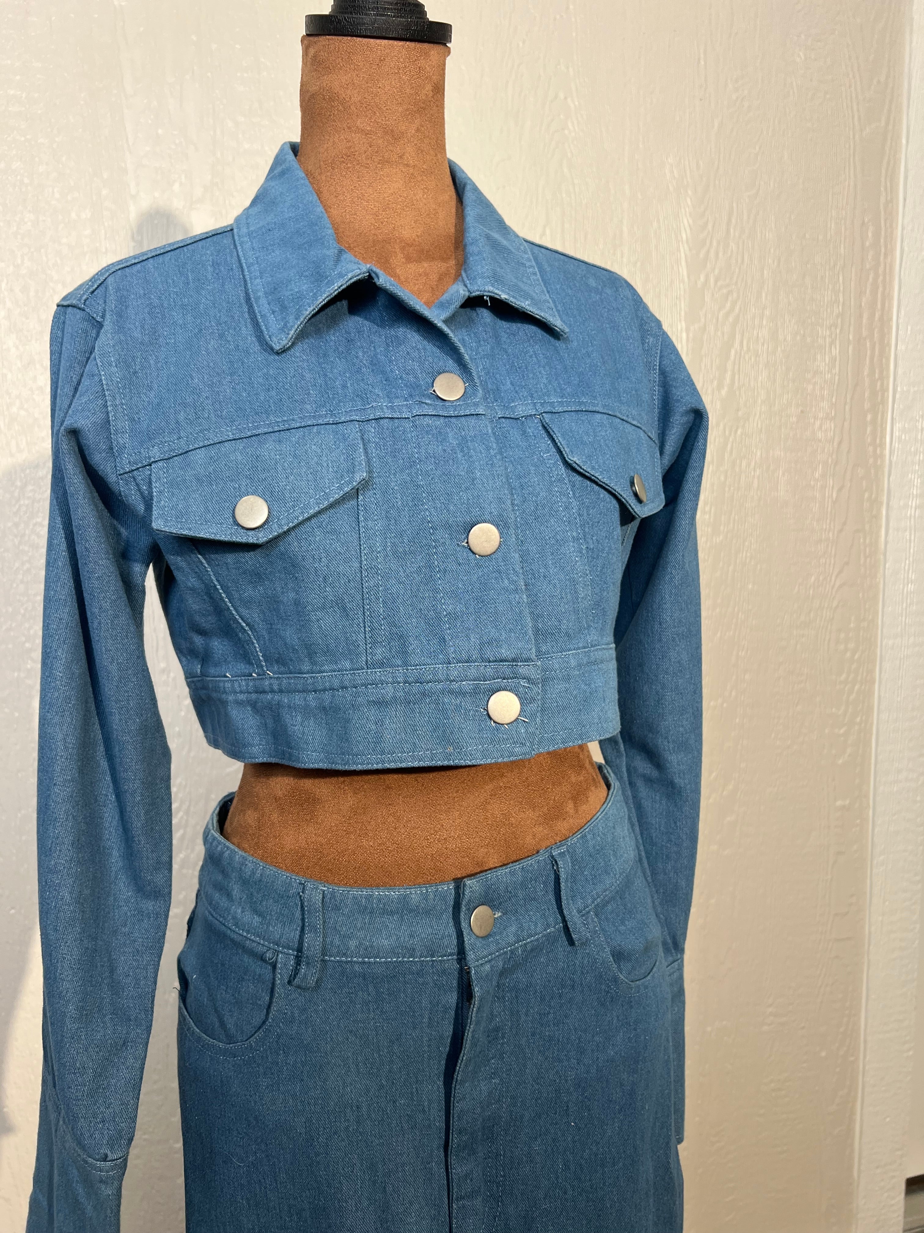 Fashion Nova size small denim set NWT