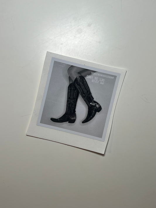 ole gringa's boots B&W sticker