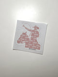 pink/white cowboy up sticker