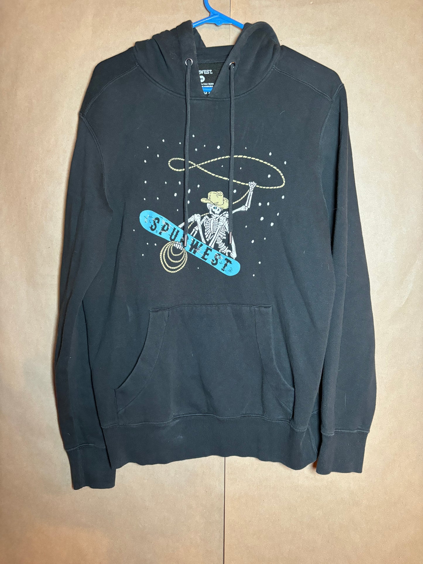 Spur West size medium Skeleton Cowboy hoodie GENTLY USED