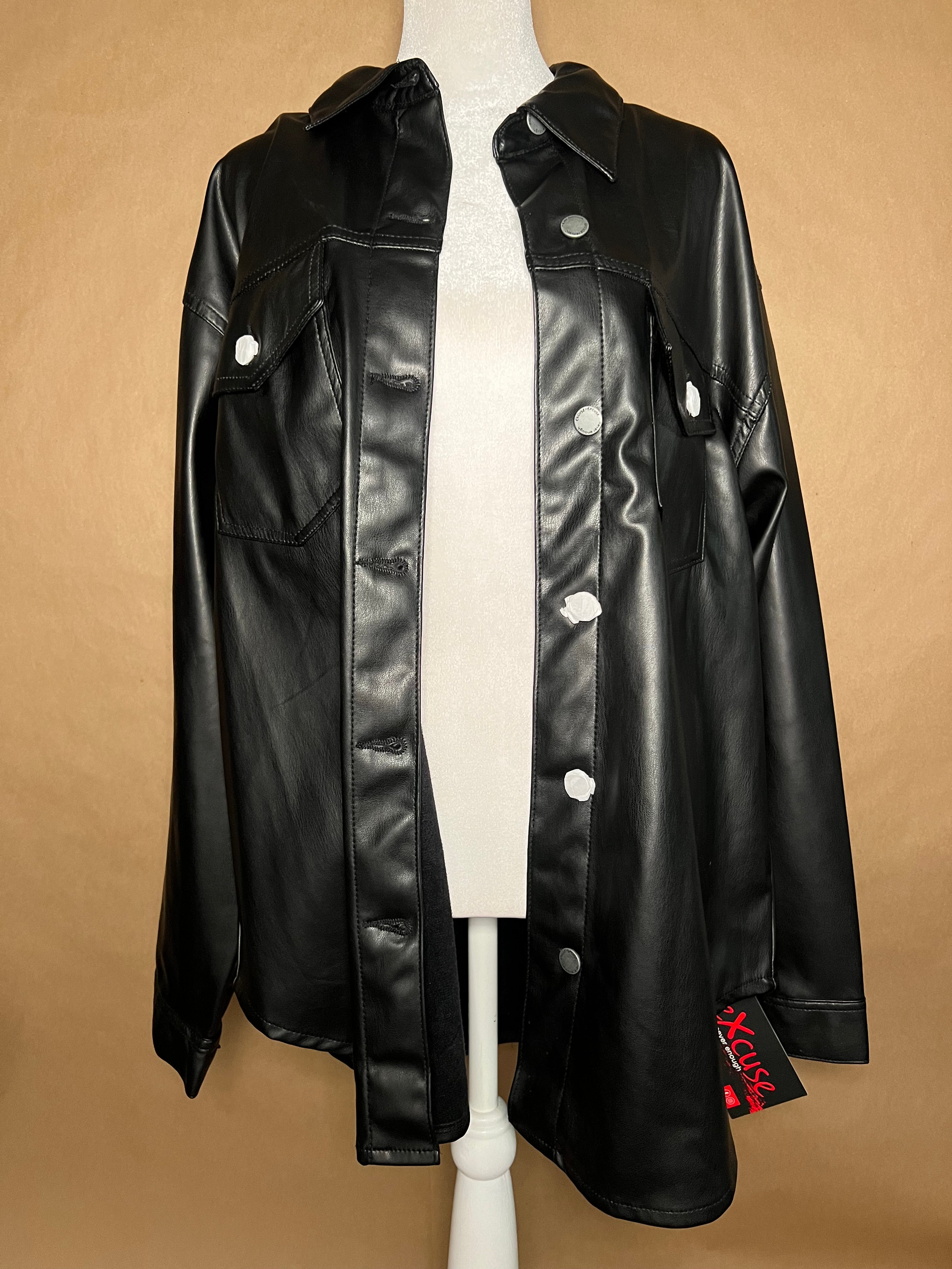 Excuse size xl leather shacket NEW WITH TAGS