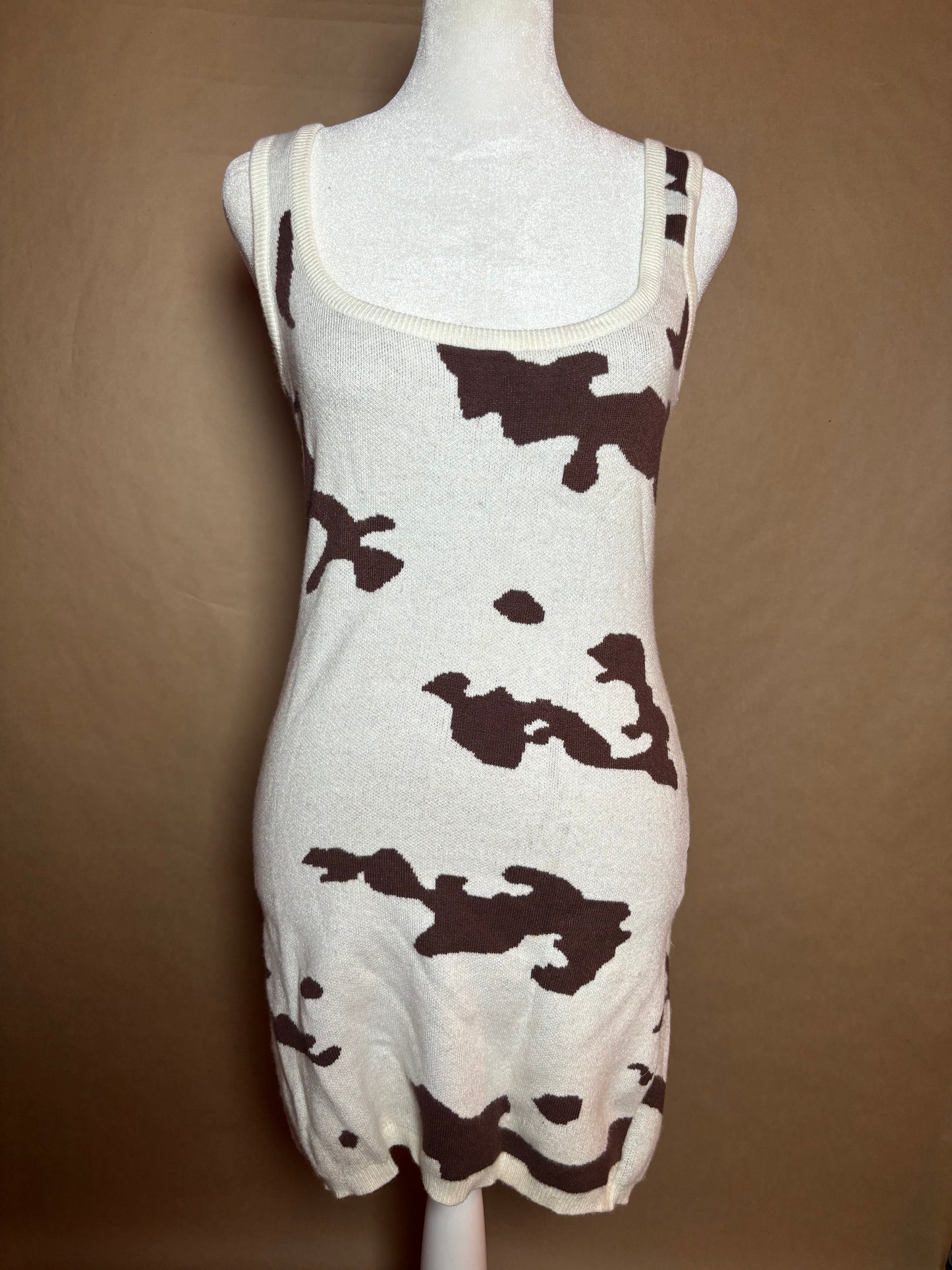 Cow print size small mini dress GENTLY USED