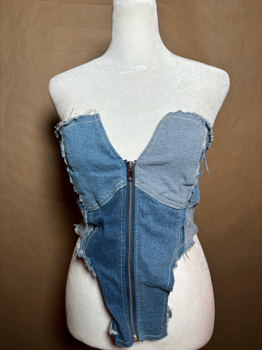 Akira size small denim corset top LIKE NEW