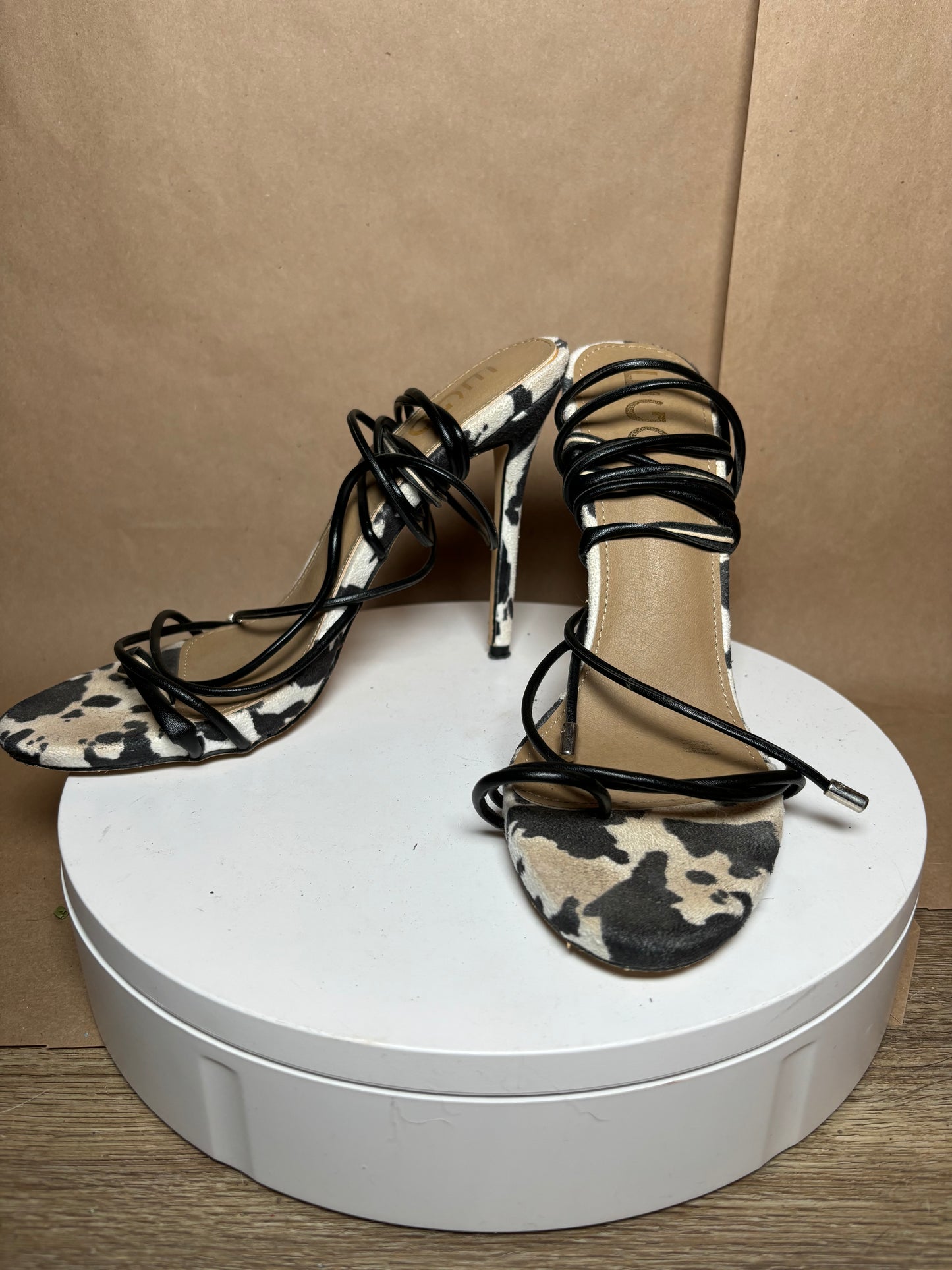 Ego Official size 9 cow print gladiator strap heels