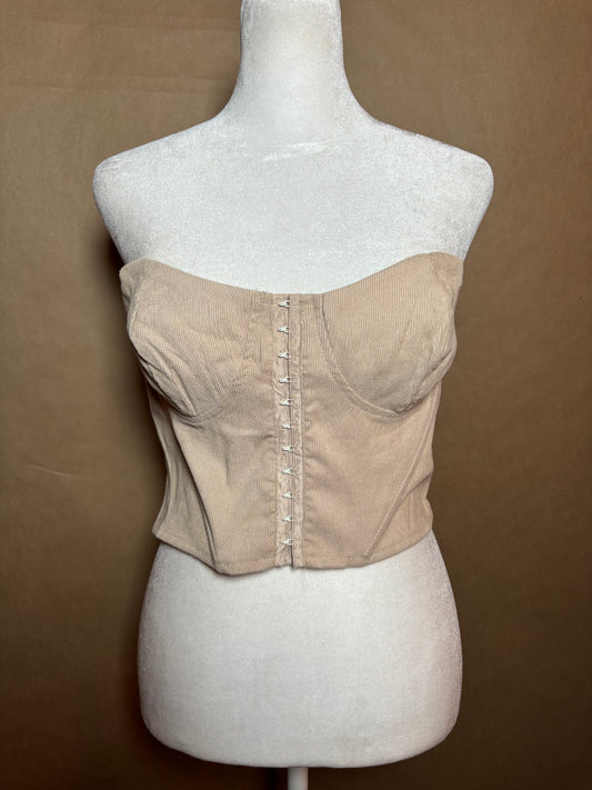 Pretty Little Thing size small faux suede corset top