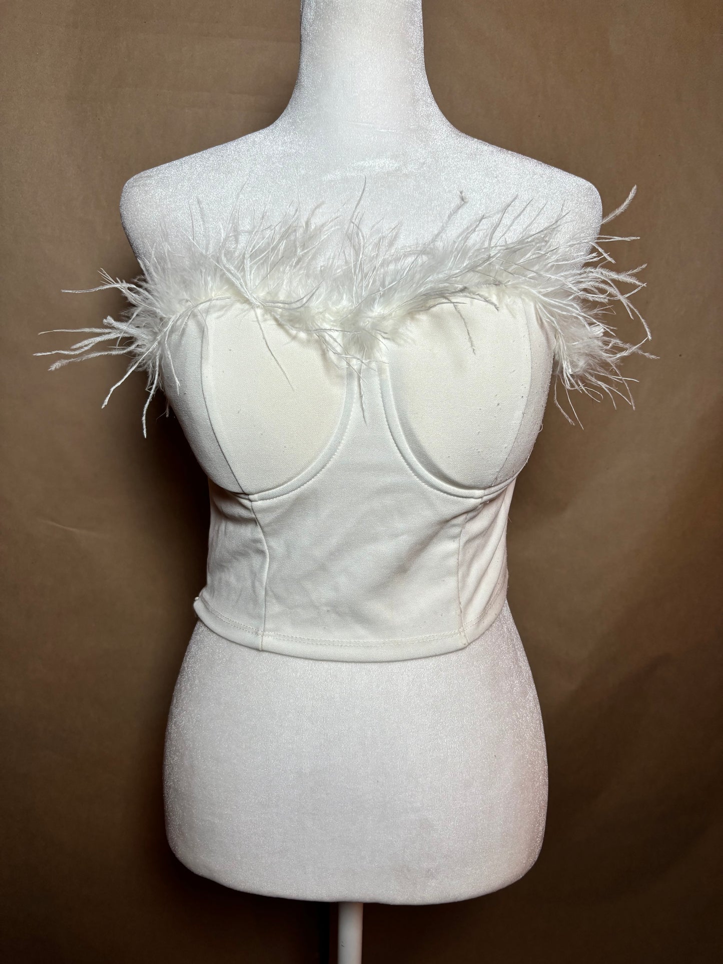 Simple size small Fuzzy corset top USED