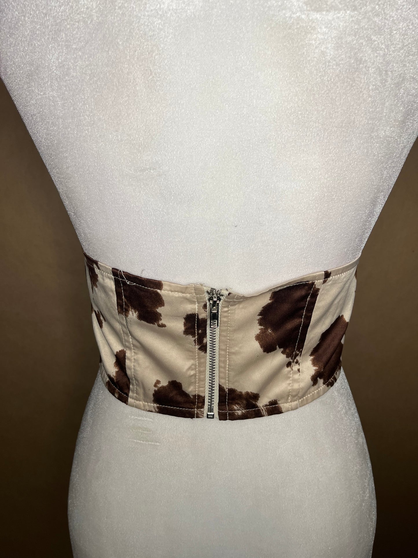 Simple size small cow print corset USED