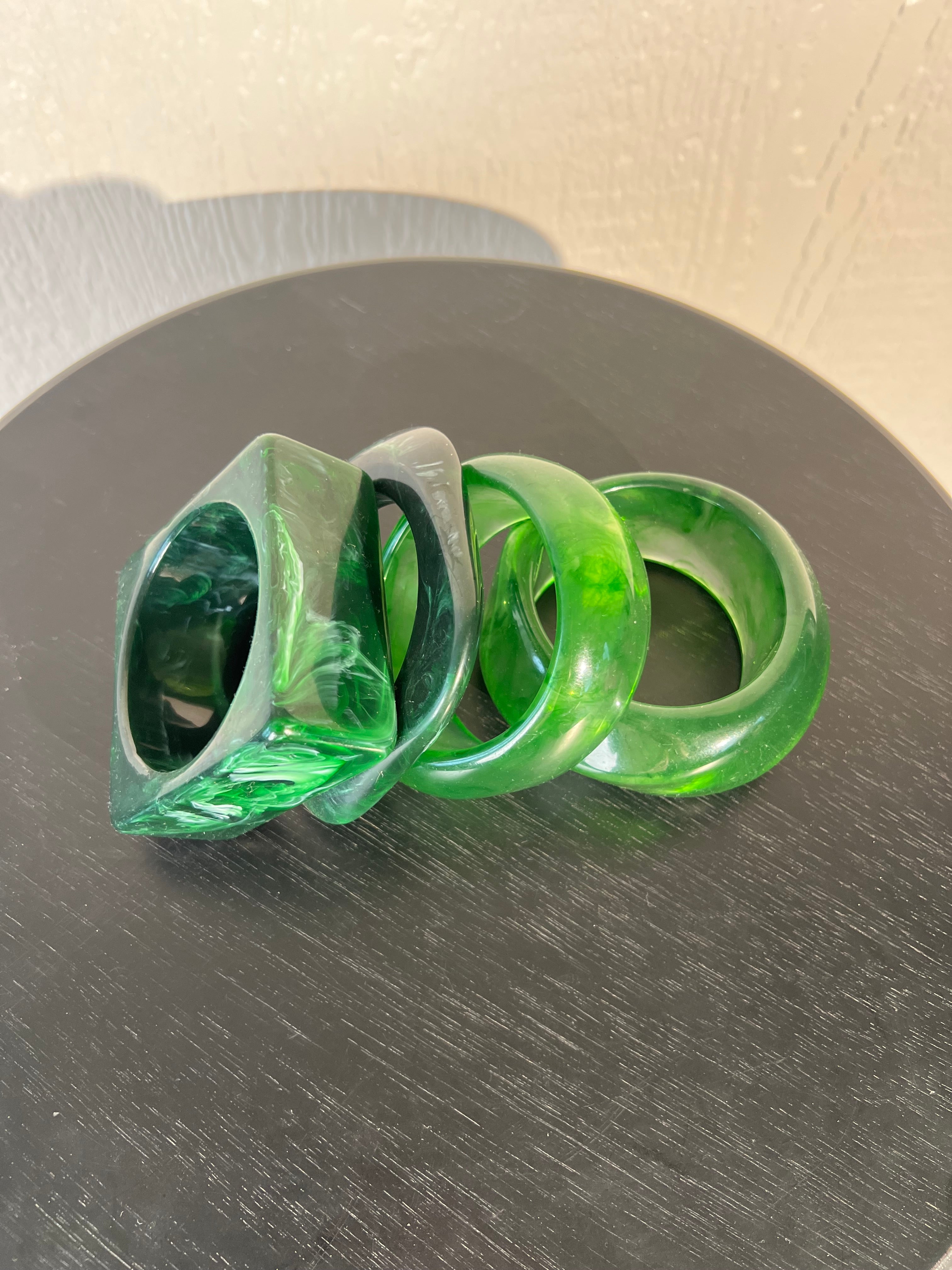 Green Resin bangles set of 4 LIKE NEW