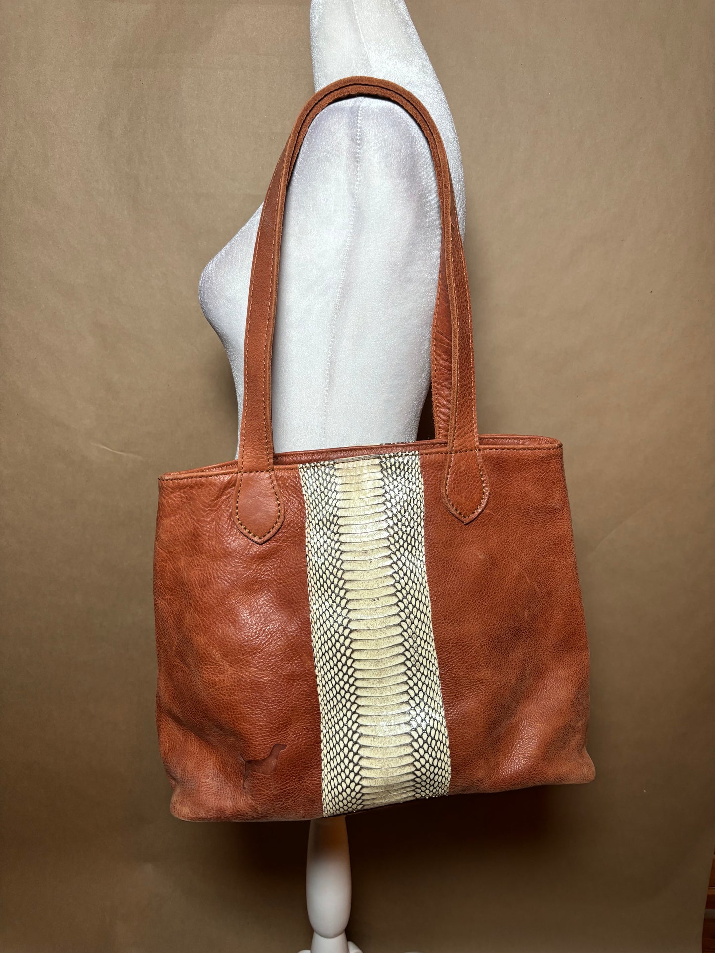 Boozie & Co genuine python/leather tote LIKE NEW