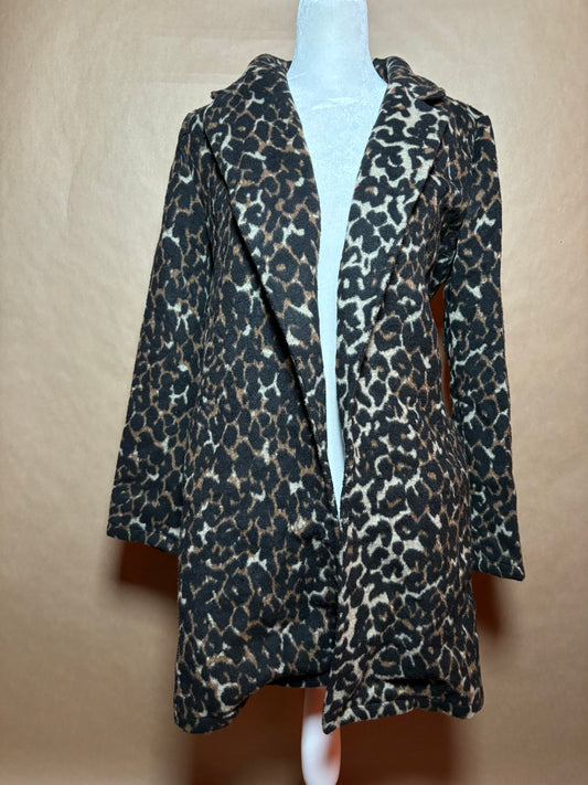 Have size small leopard fuzzy coat LIKE NEW