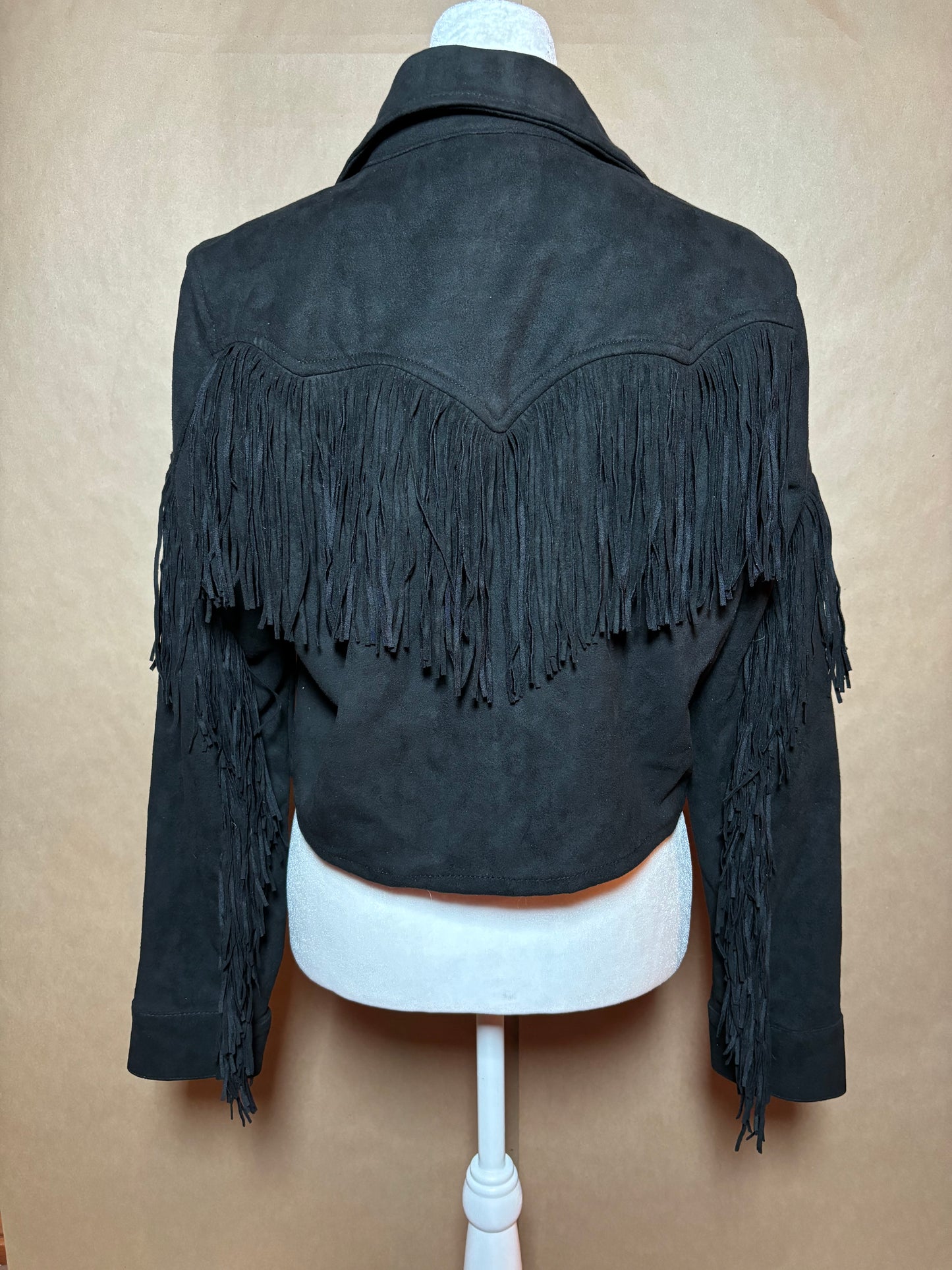 Wrangler size small fringe faux suede jacket LIKE NEW