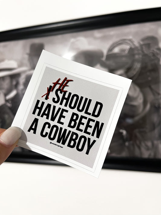 he should have been a cowboy sticker
