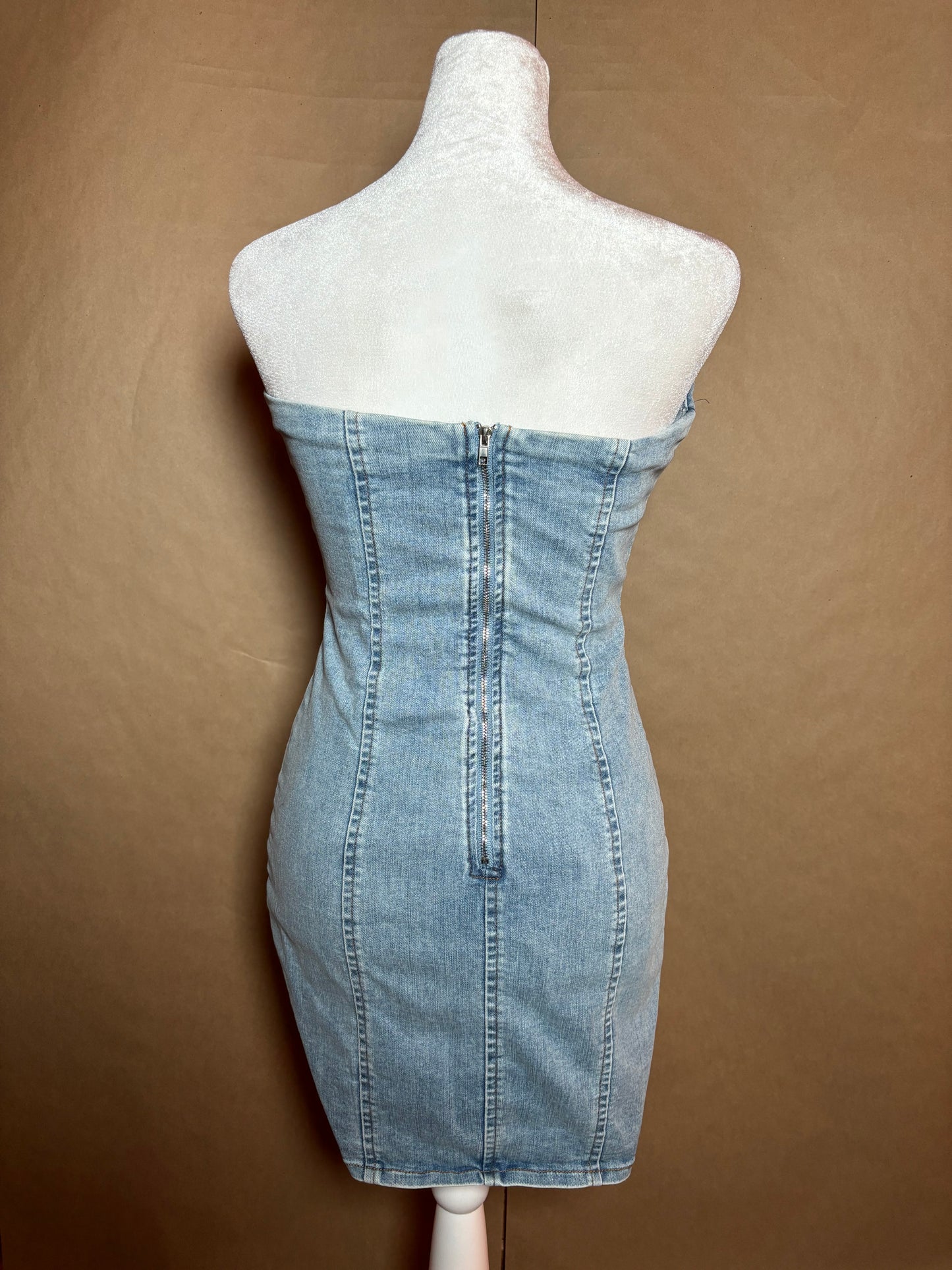 Fashion Nova size small mini denim dress LIKE NEW