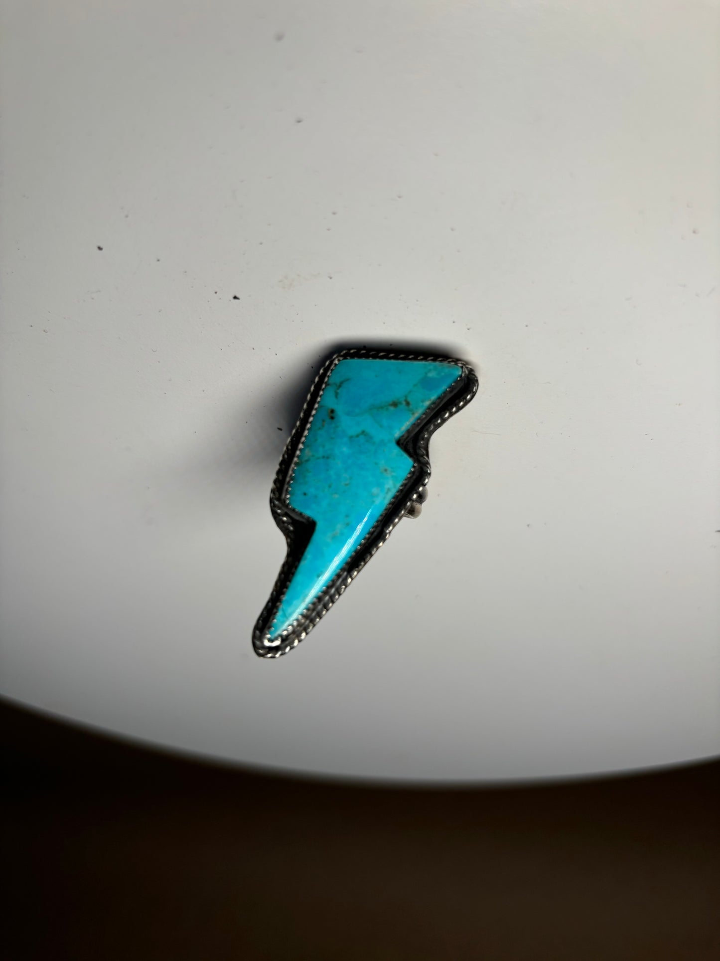 Genuine Navajo lightning bolt turquoise ring