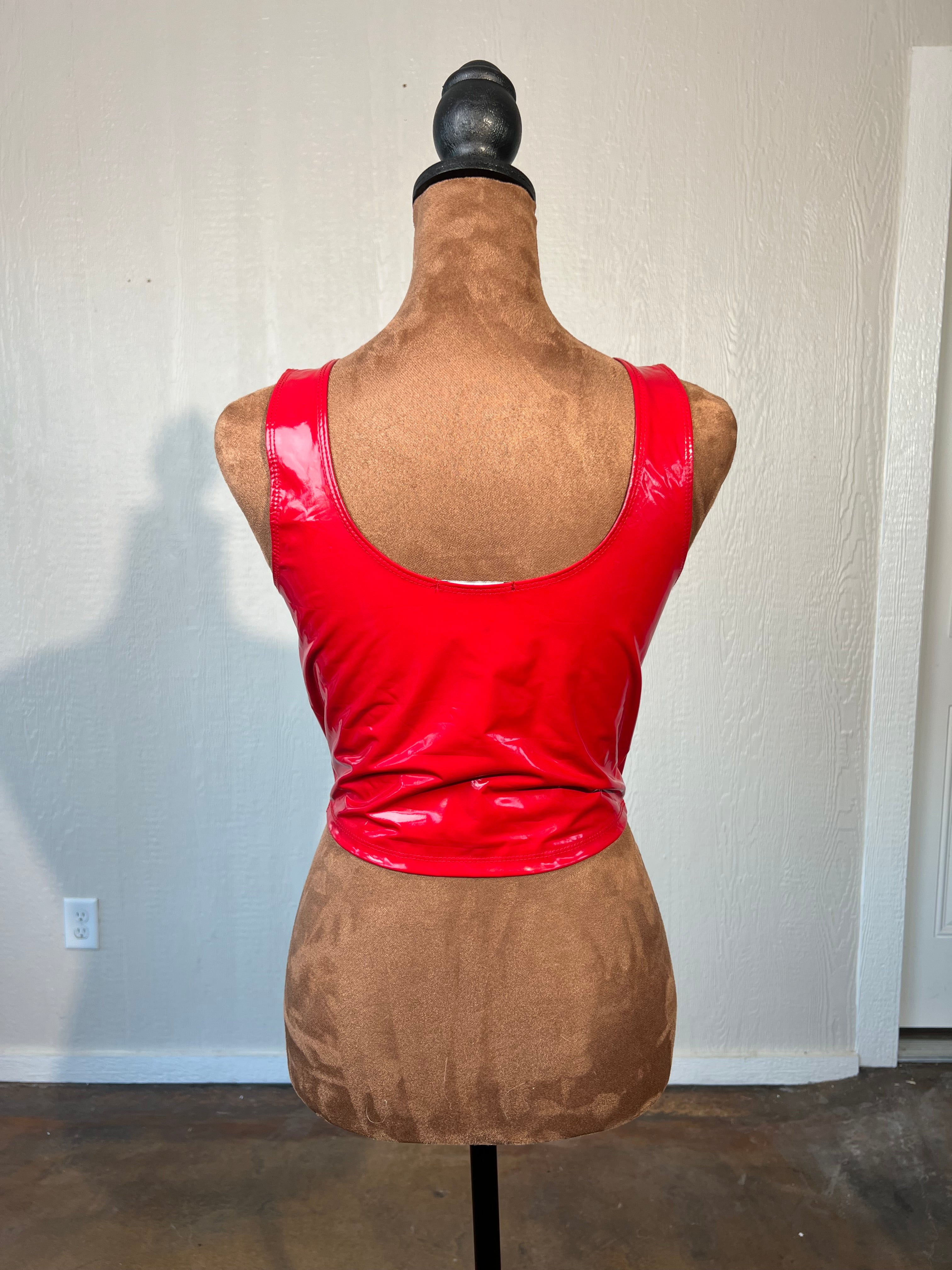 Fashion Nova size small faux leather tank GENTLY USED