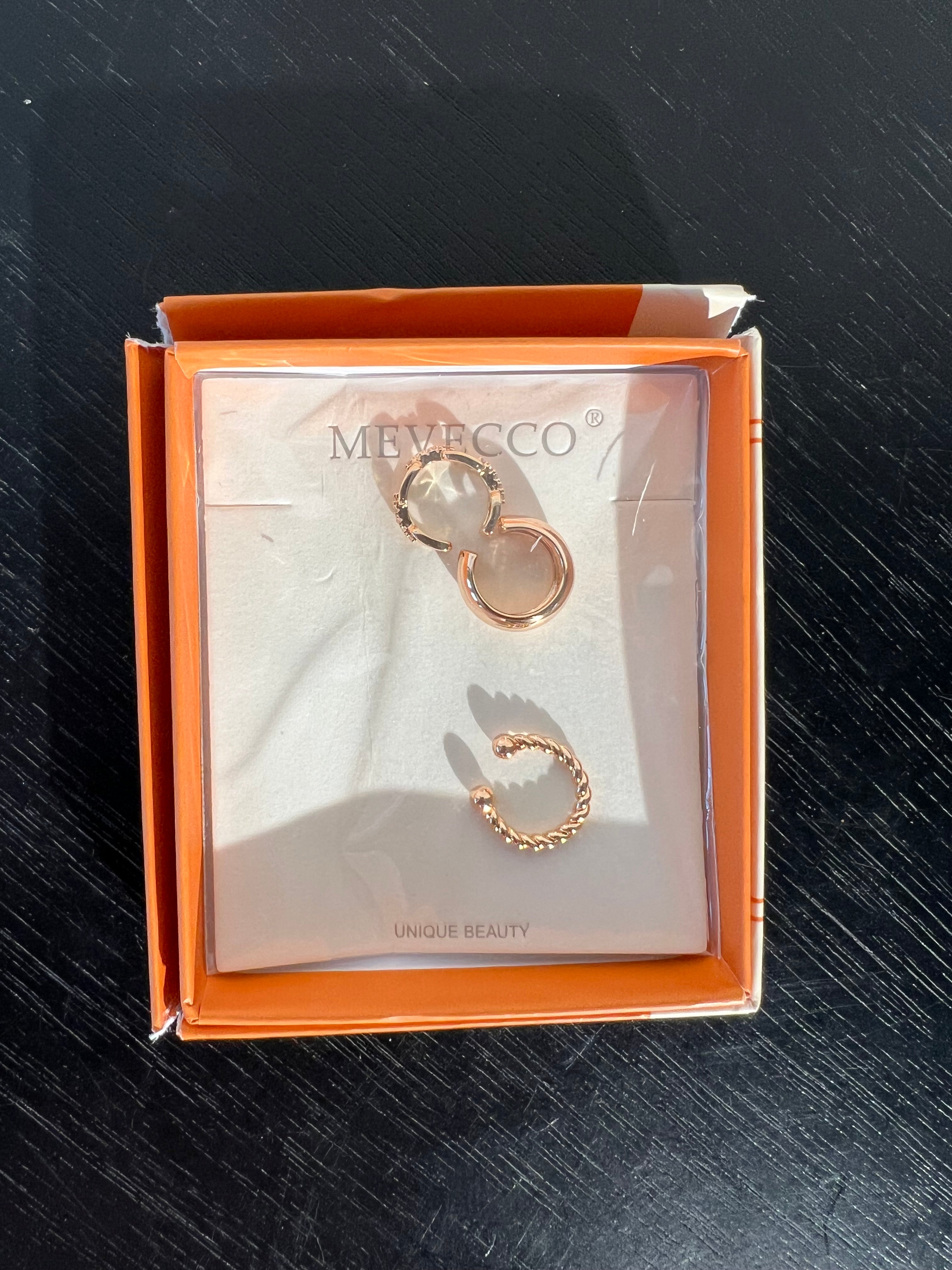 Mevecco gold plated ear cuffs set of 3 O/S NWT