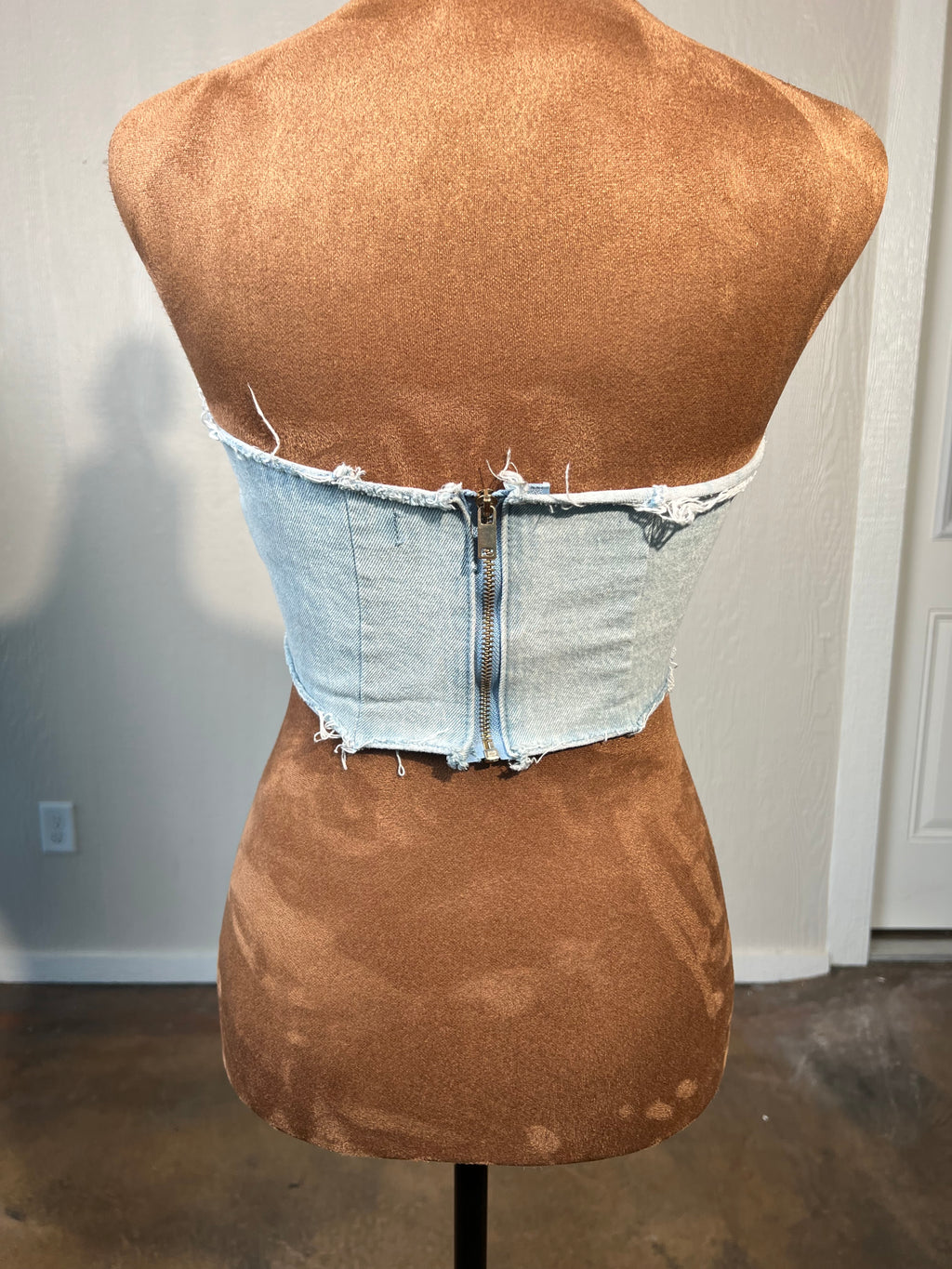 Misguided size small denim tube top USED