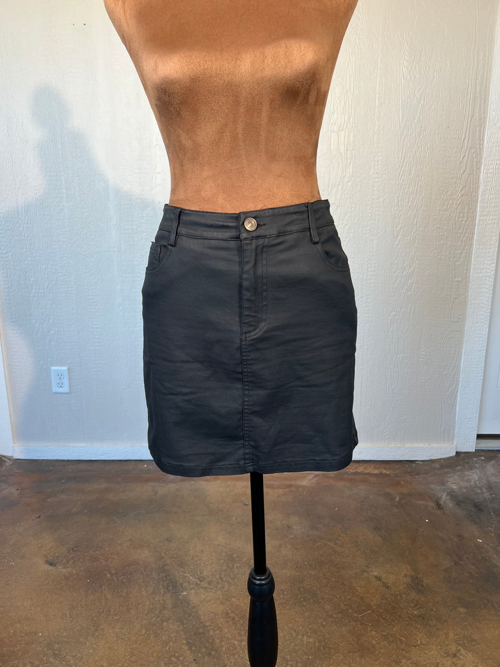 Lucky and Blessed size small faux leather mini skirt USED